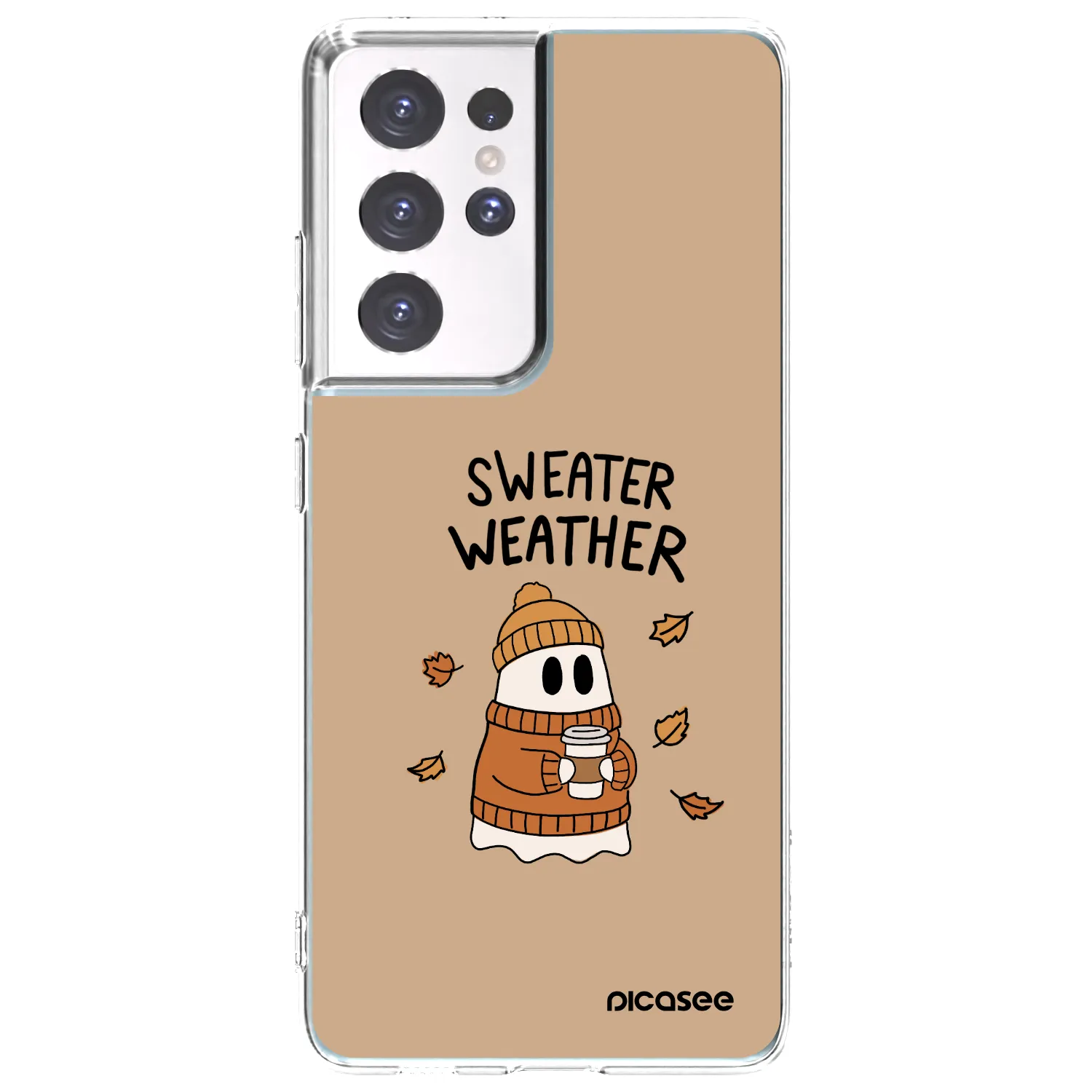 Picasee Samsung Galaxy S21 Ultra 5G G998B Hülle - Transparentes Silikon - Sweater ghost