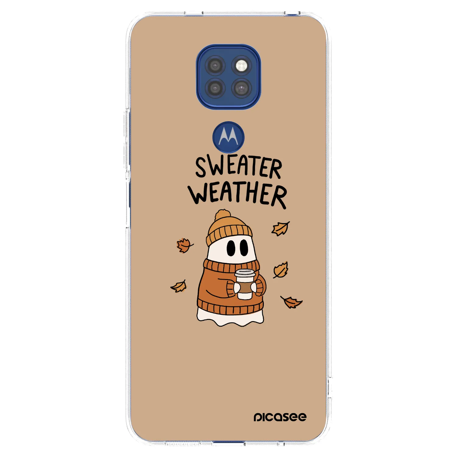 Picasee Motorola Moto G9 Play Hülle - Transparentes Silikon - Sweater ghost