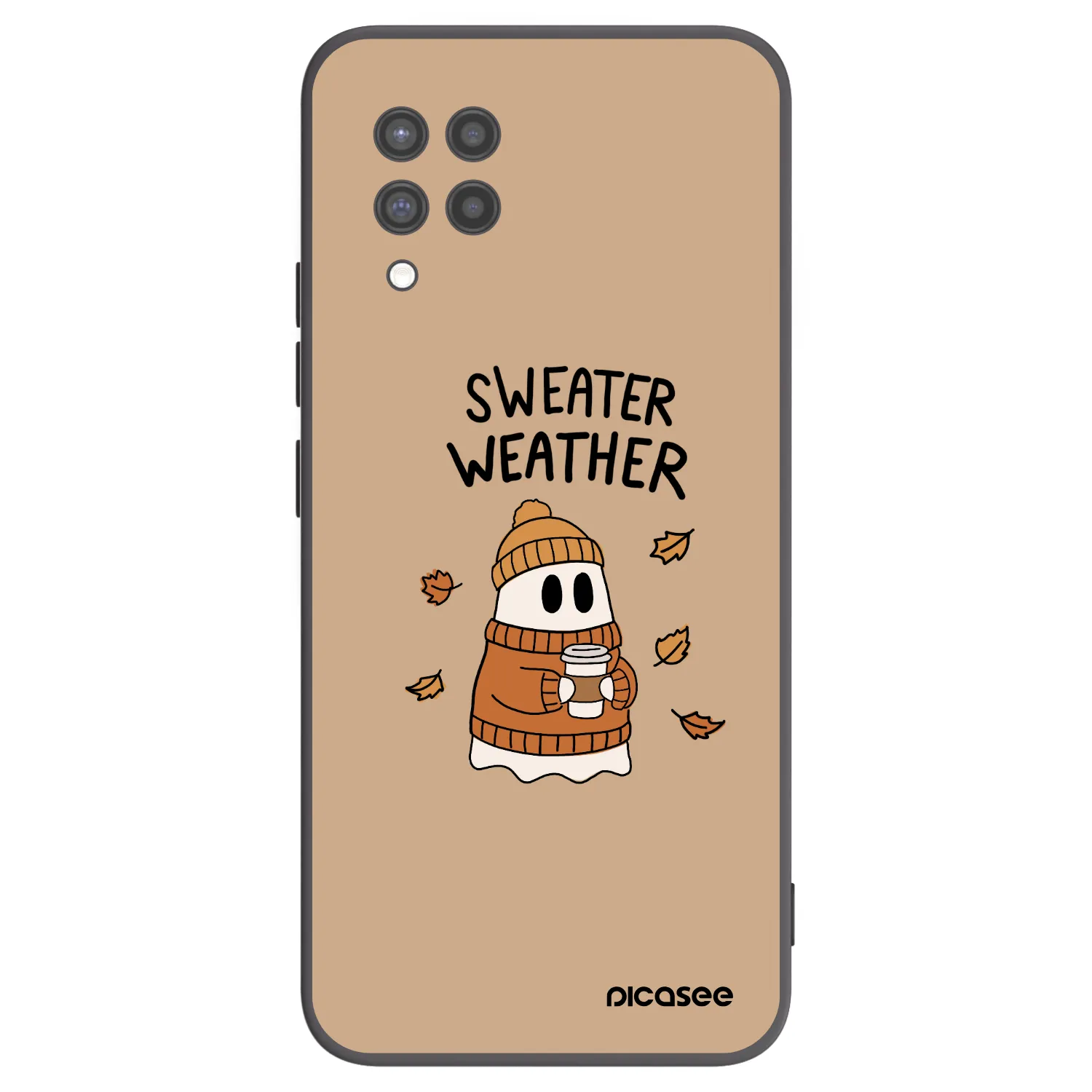 Picasee Samsung Galaxy A42 A426B Hülle - Schwarzes Silikon - Sweater ghost