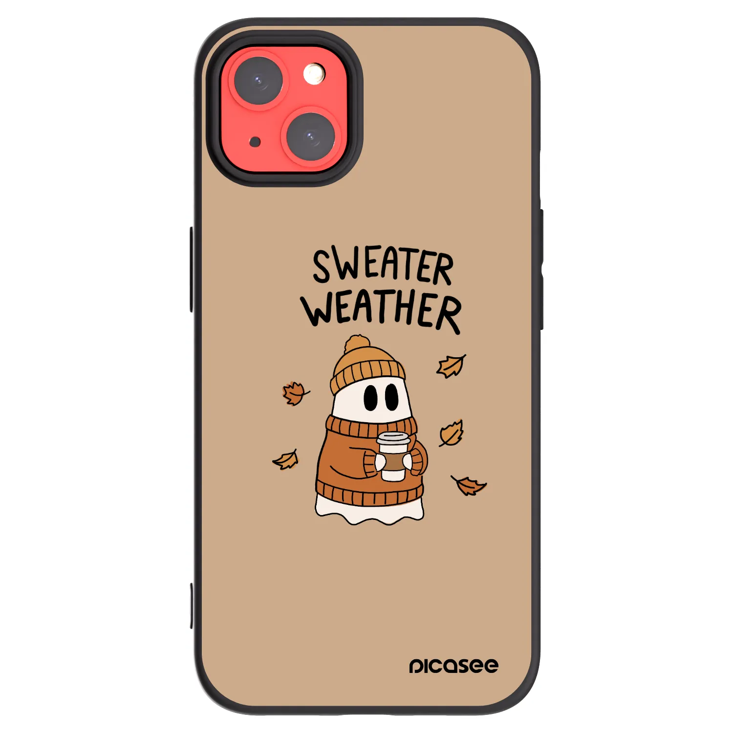 Picasee Apple iPhone 13 Hülle - Schwarzes Silikon - Sweater ghost