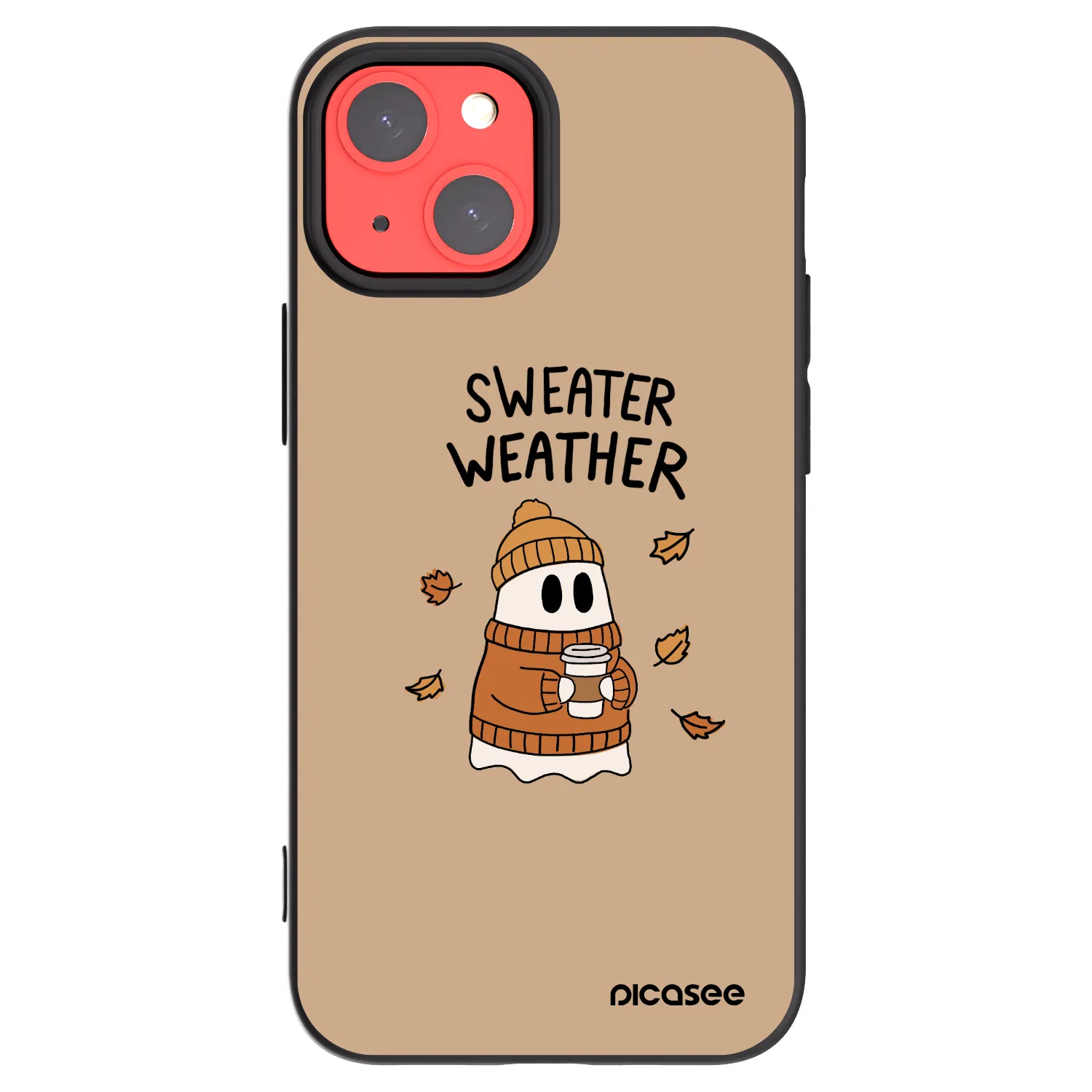 Picasee Apple iPhone 13 mini Hülle - Schwarzes Silikon - Sweater ghost