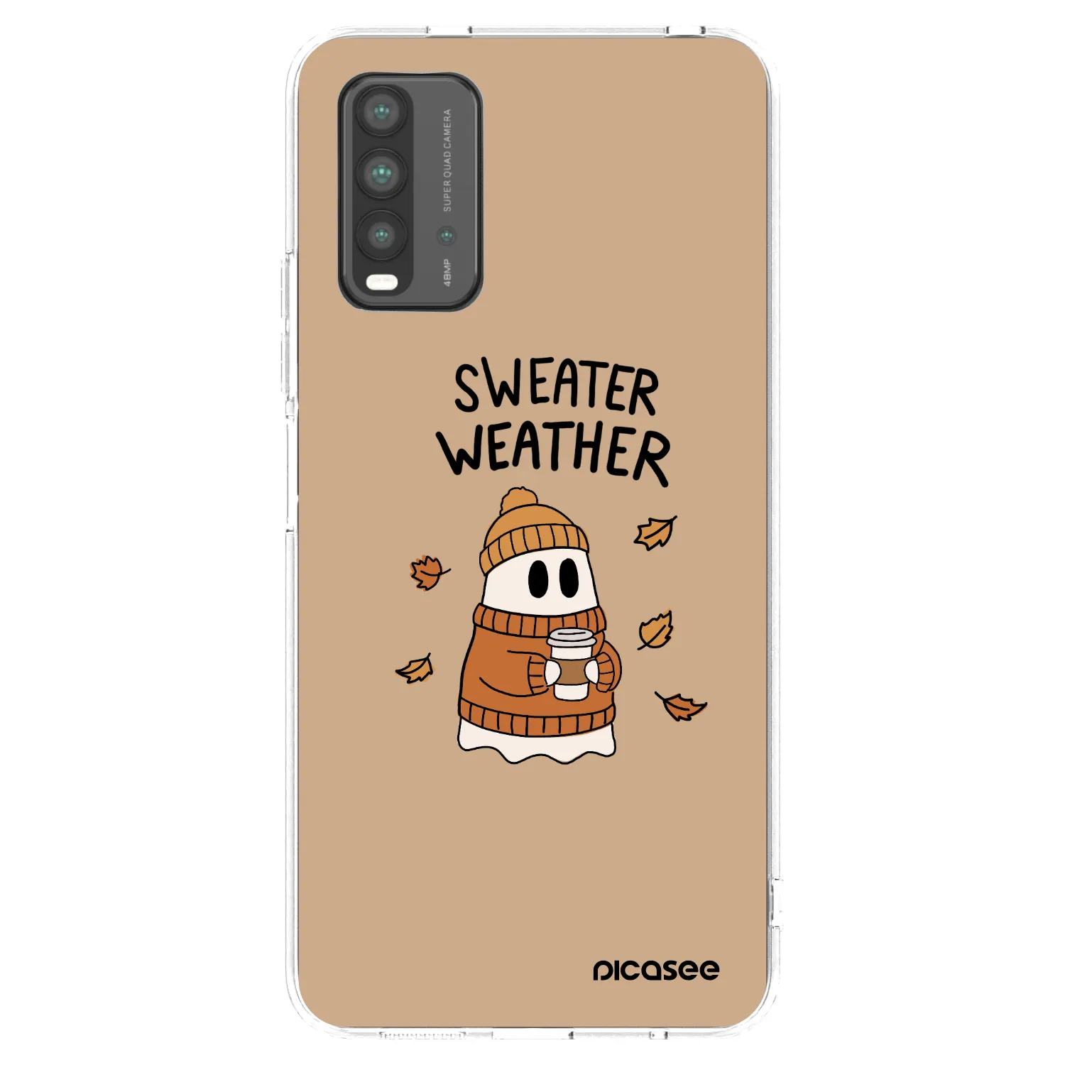 Picasee Xiaomi Redmi 9T Hülle - Schwarzes Silikon - Sweater ghost