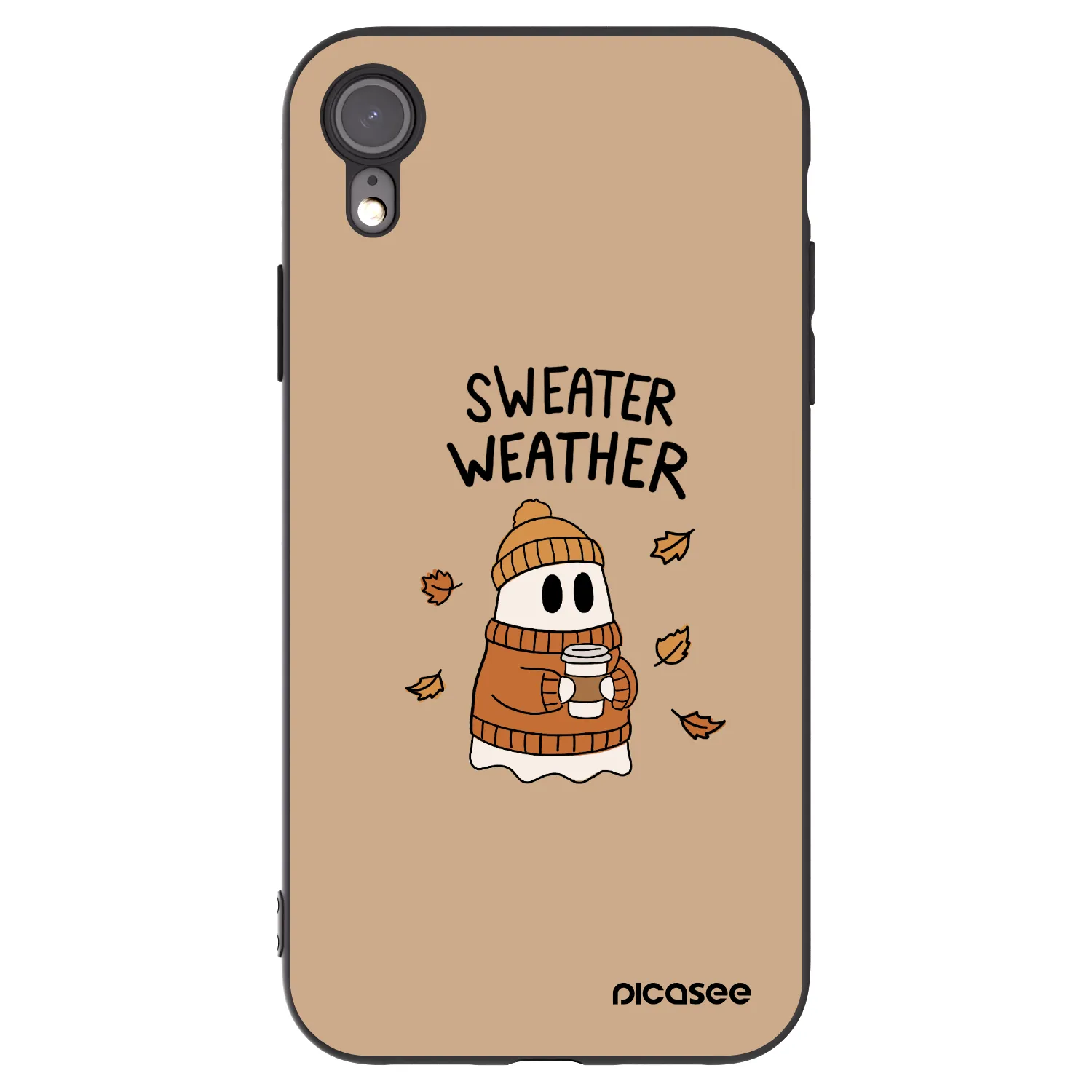 Picasee Apple iPhone XR Hülle - Schwarzes Silikon - Sweater ghost