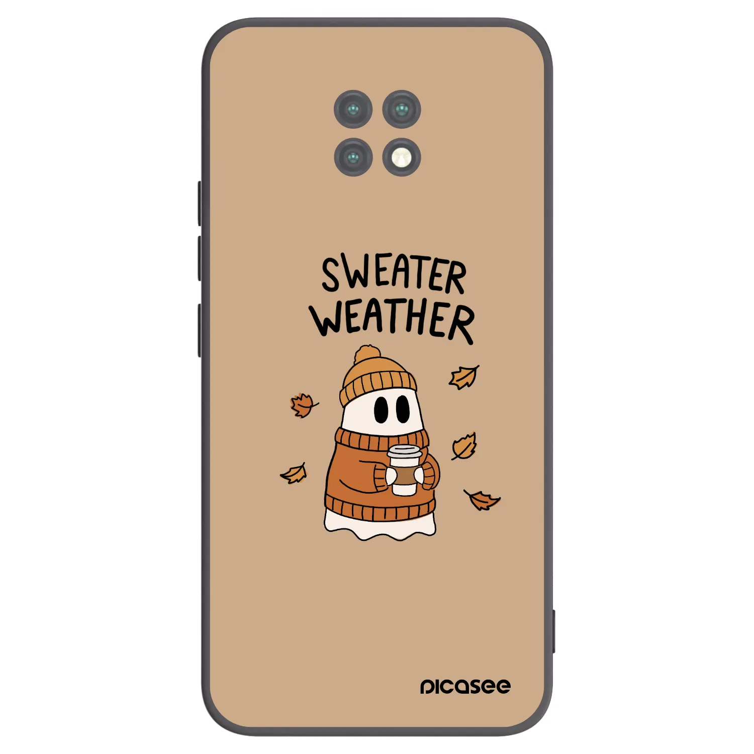 Picasee Xiaomi Redmi Note 9T Hülle - Schwarzes Silikon - Sweater ghost