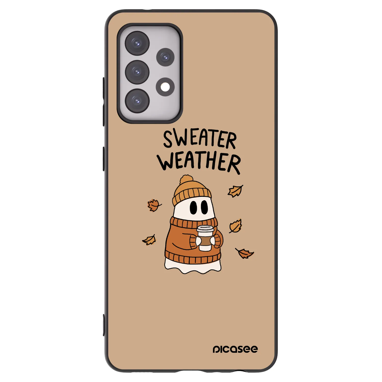Picasee Samsung Galaxy A52s 5G A528B Hülle - Schwarzes Silikon - Sweater ghost