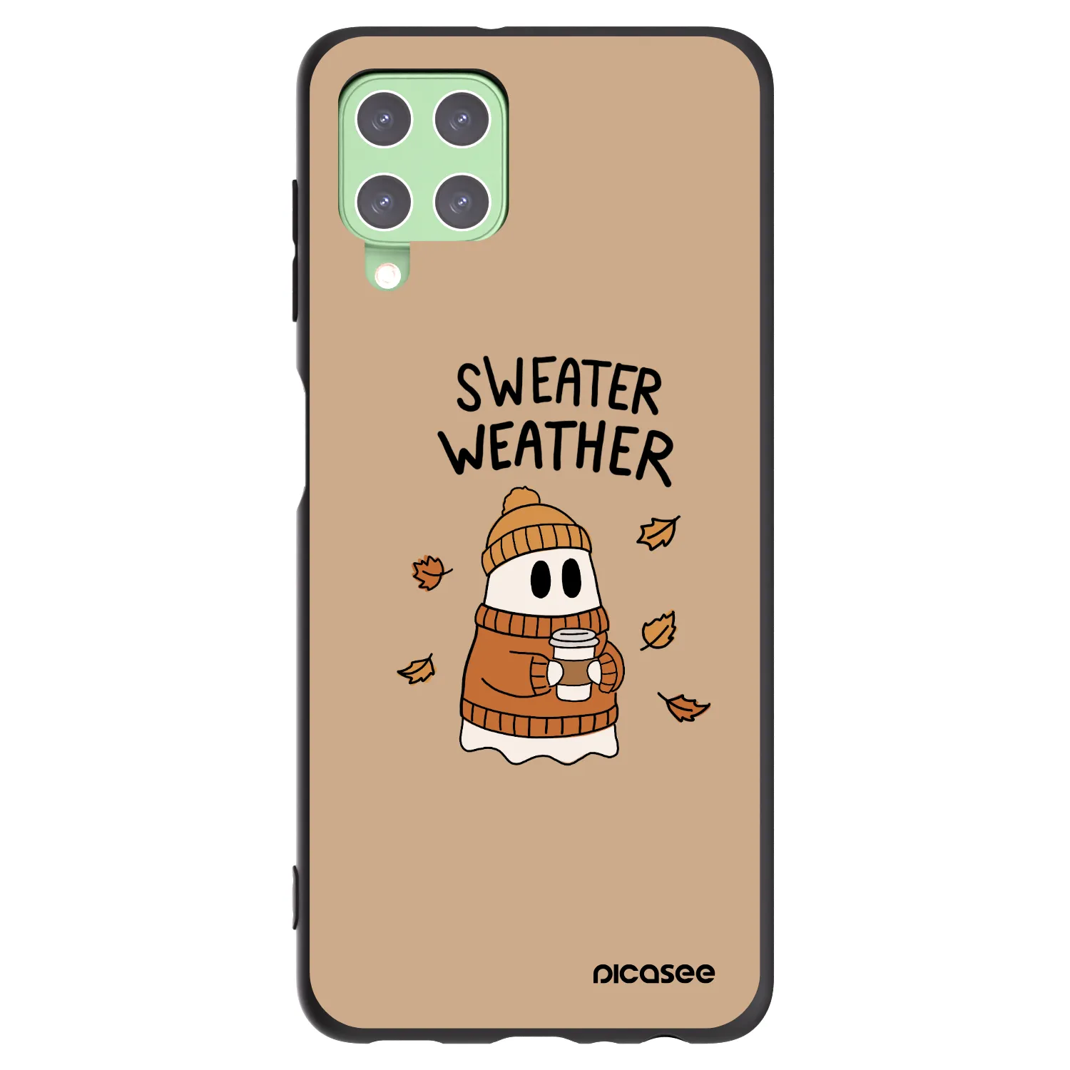 Picasee Samsung Galaxy A22 A225F 4G Hülle - Schwarzes Silikon - Sweater ghost