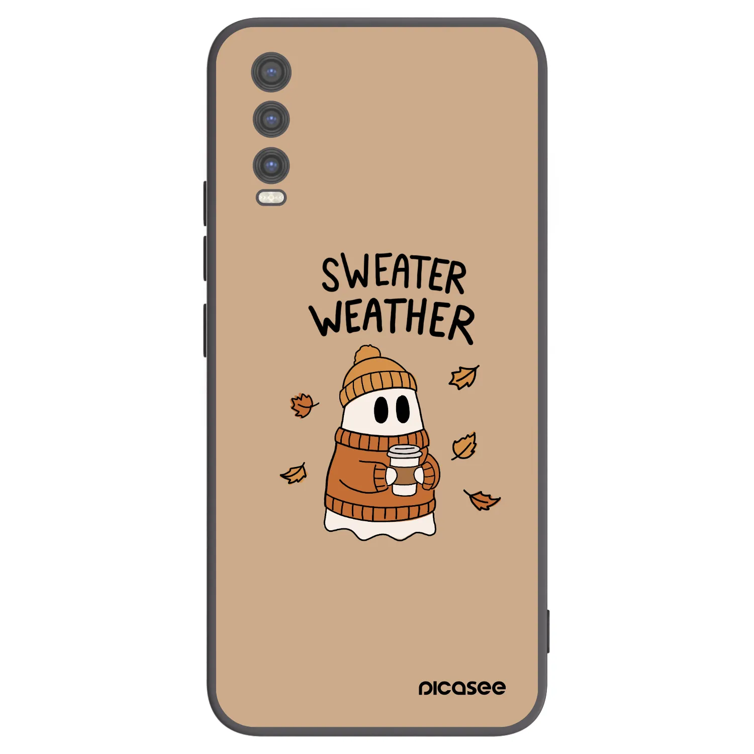 Picasee Vivo Y20s Hülle - Schwarzes Silikon - Sweater ghost