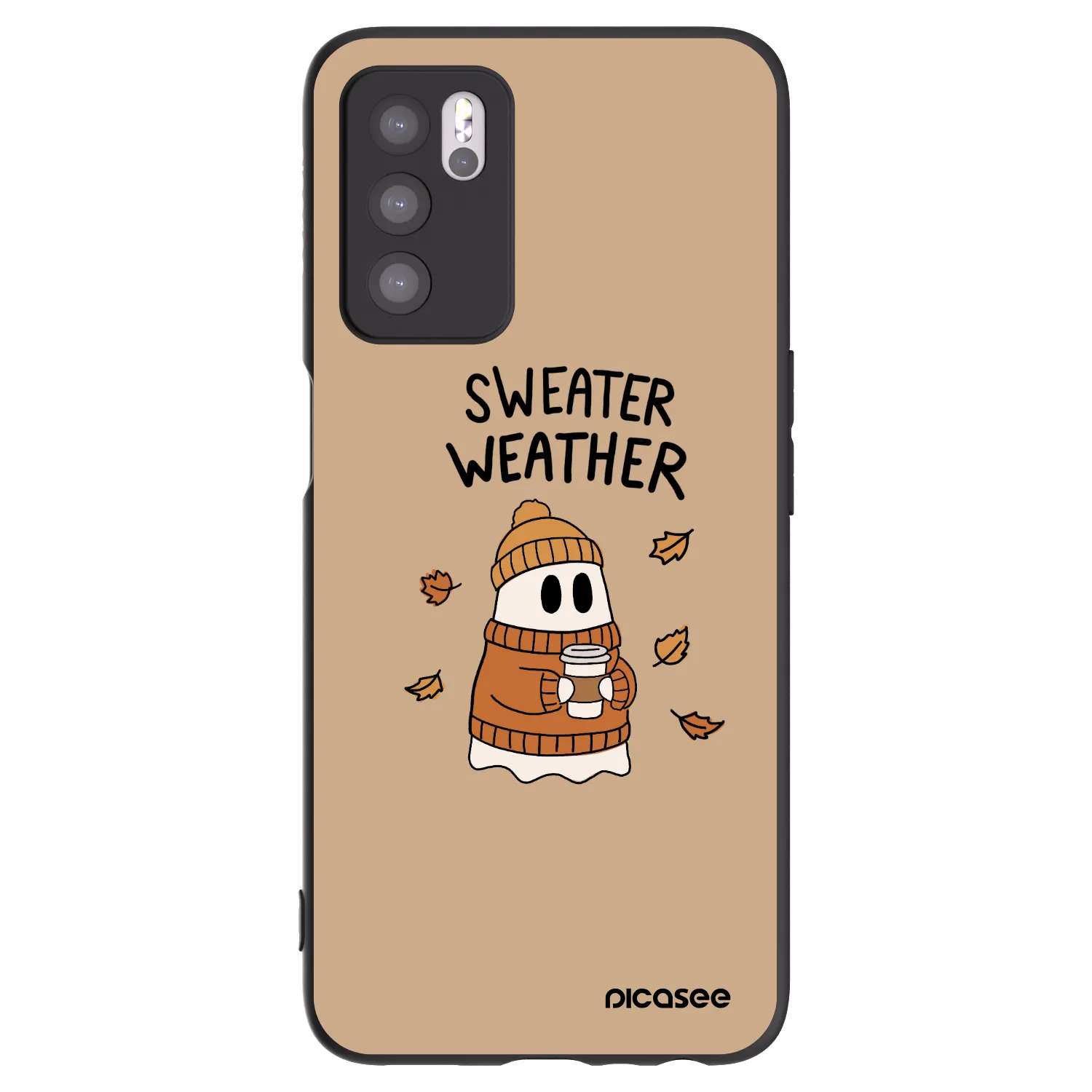 Picasee OPPO A16s Hülle - Schwarzes Silikon - Sweater ghost