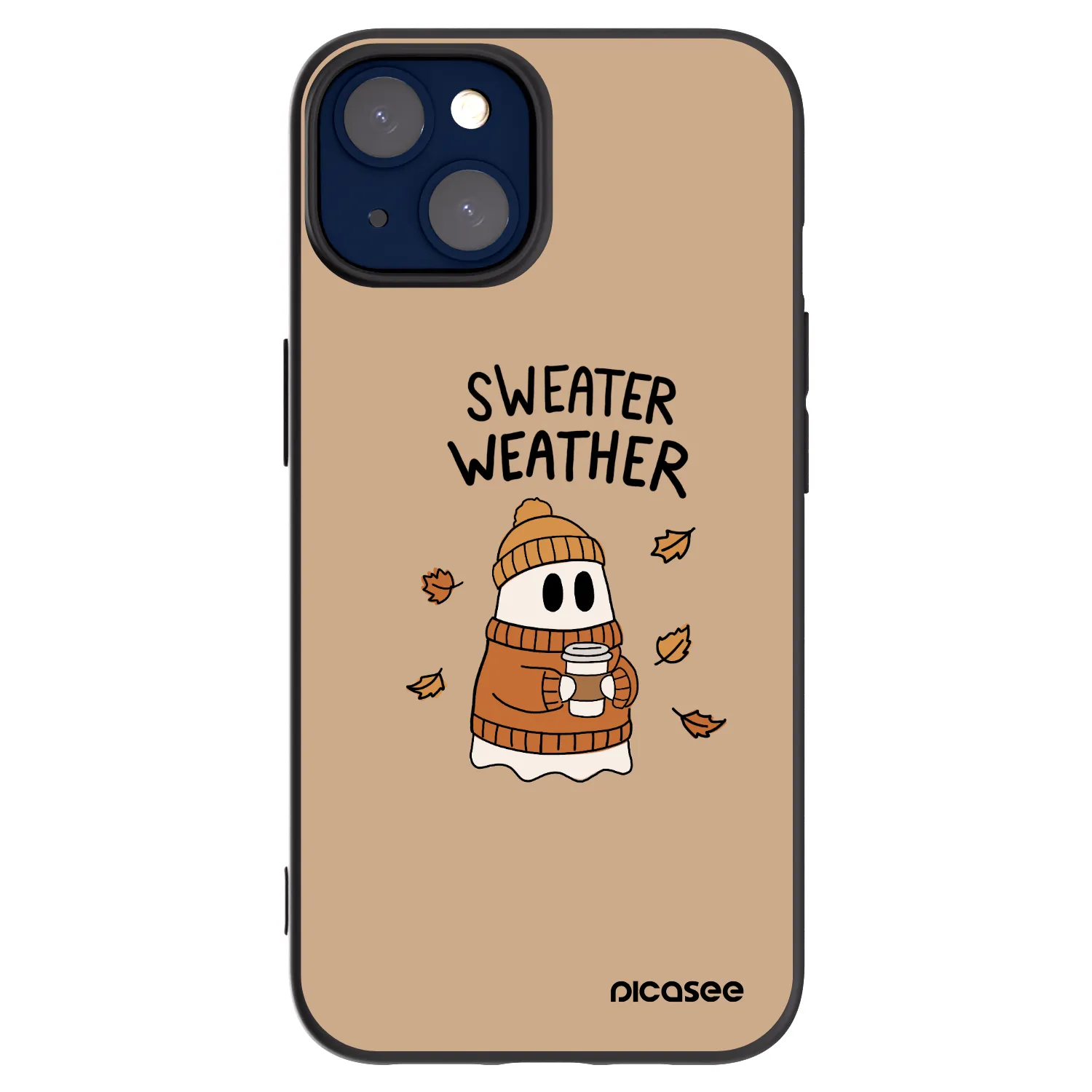 Picasee Apple iPhone 14 Hülle - Schwarzes Silikon - Sweater ghost