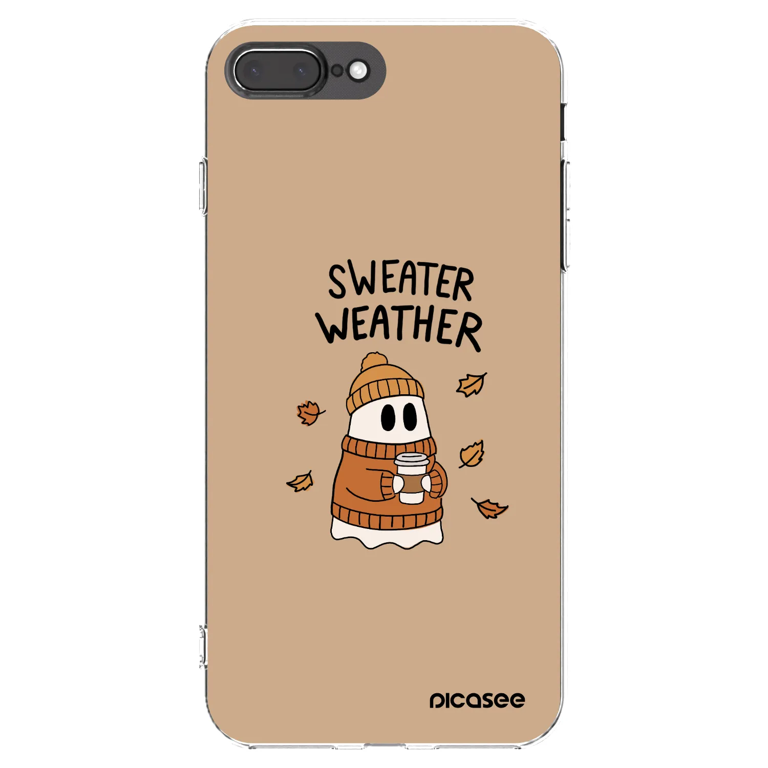 Picasee Apple iPhone 8 Plus Hülle - Transparentes Silikon - Sweater ghost
