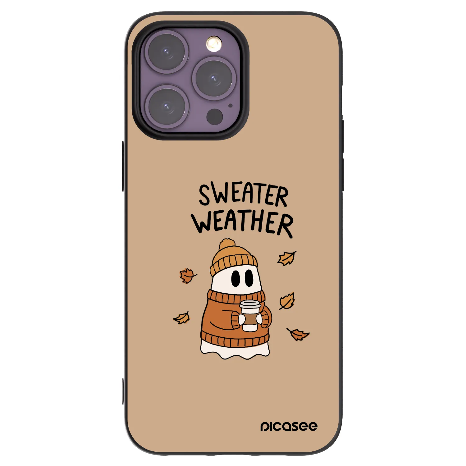 Picasee Apple iPhone 14 Pro Max Hülle - Schwarzes Silikon - Sweater ghost