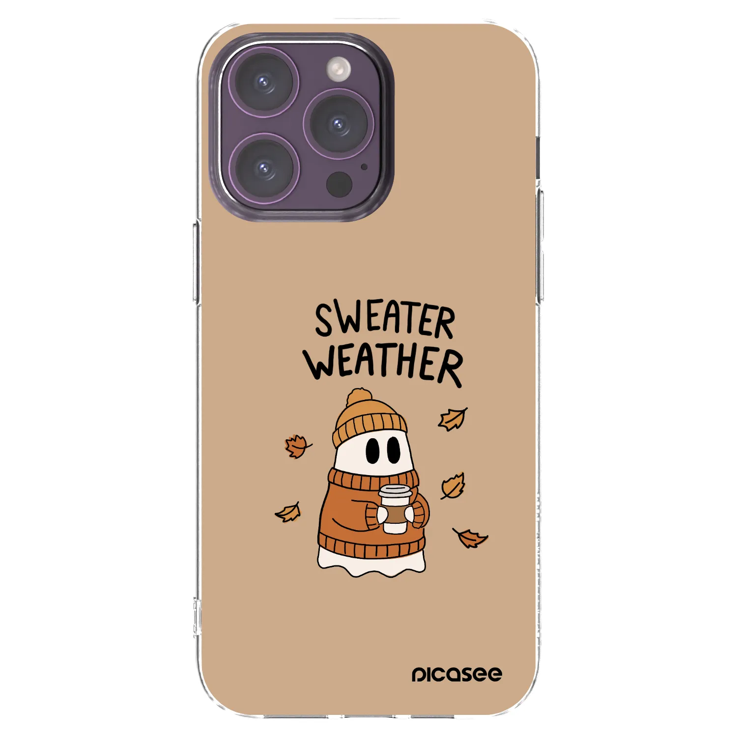 Picasee Apple iPhone 14 Pro Max Hülle - Transparentes Silikon - Sweater ghost