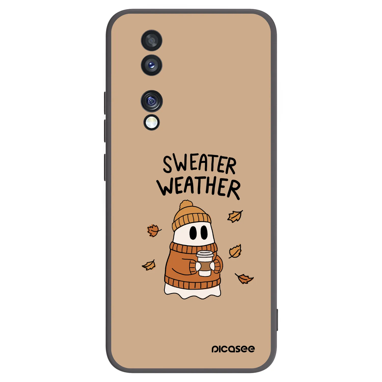 Picasee Honor 70 Hülle - Schwarzes Silikon - Sweater ghost