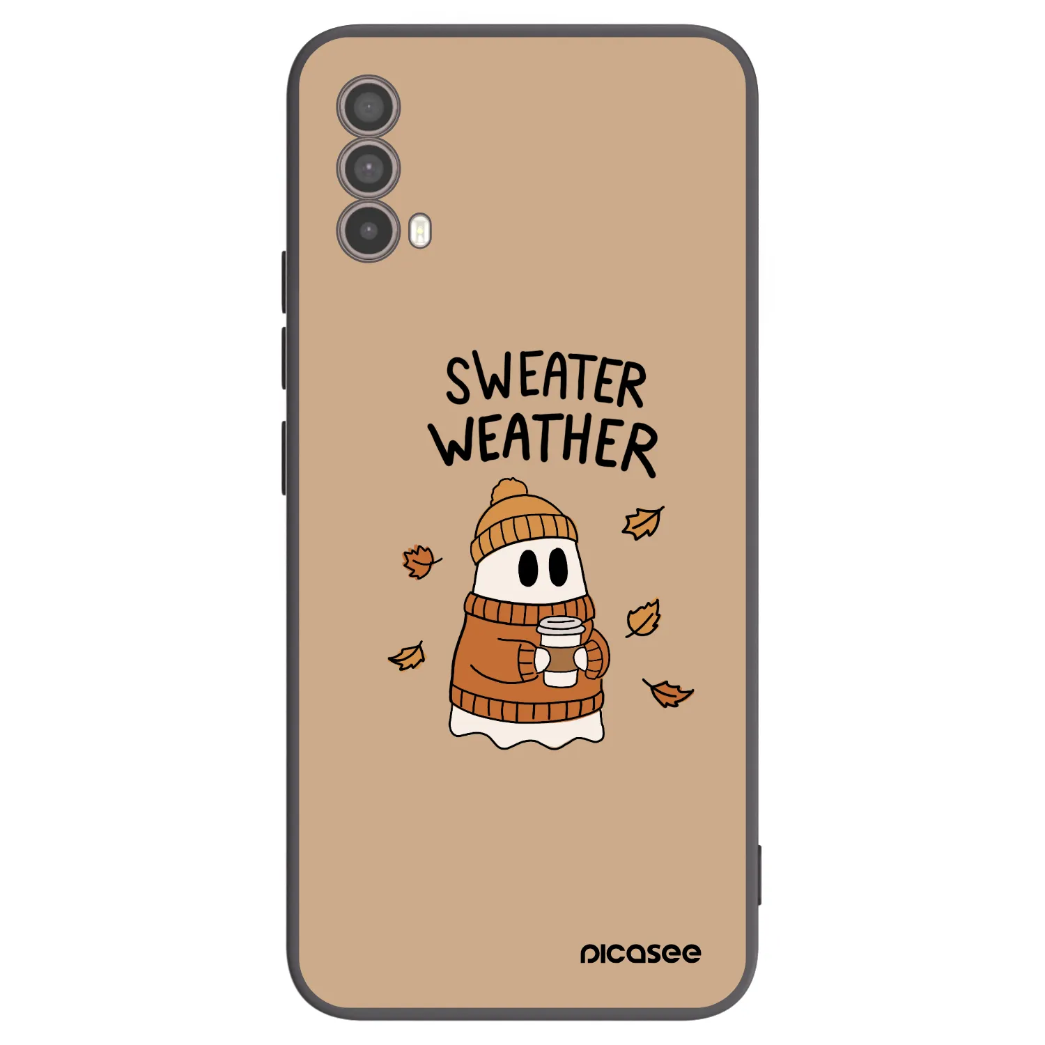 Picasee Motorola Moto E40 Hülle - Schwarzes Silikon - Sweater ghost