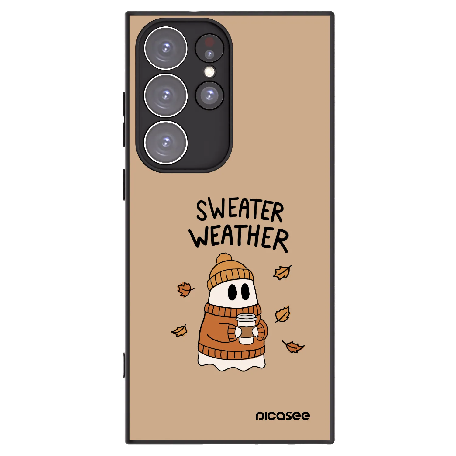 Picasee Samsung Galaxy S23 Ultra 5G Hülle - Schwarzes Silikon - Sweater ghost