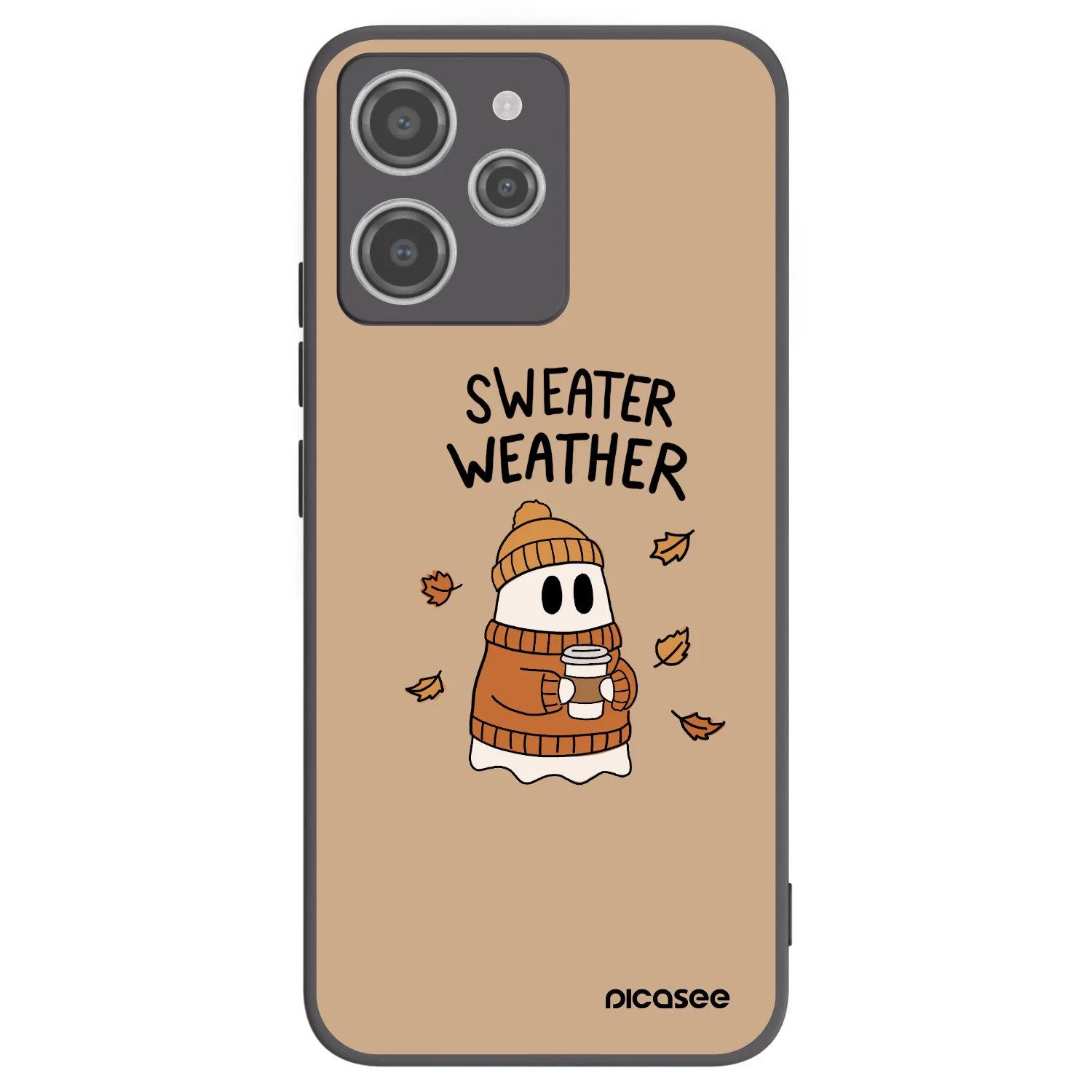 Picasee Xiaomi Redmi 12 4G Hülle - Schwarzes Silikon - Sweater ghost