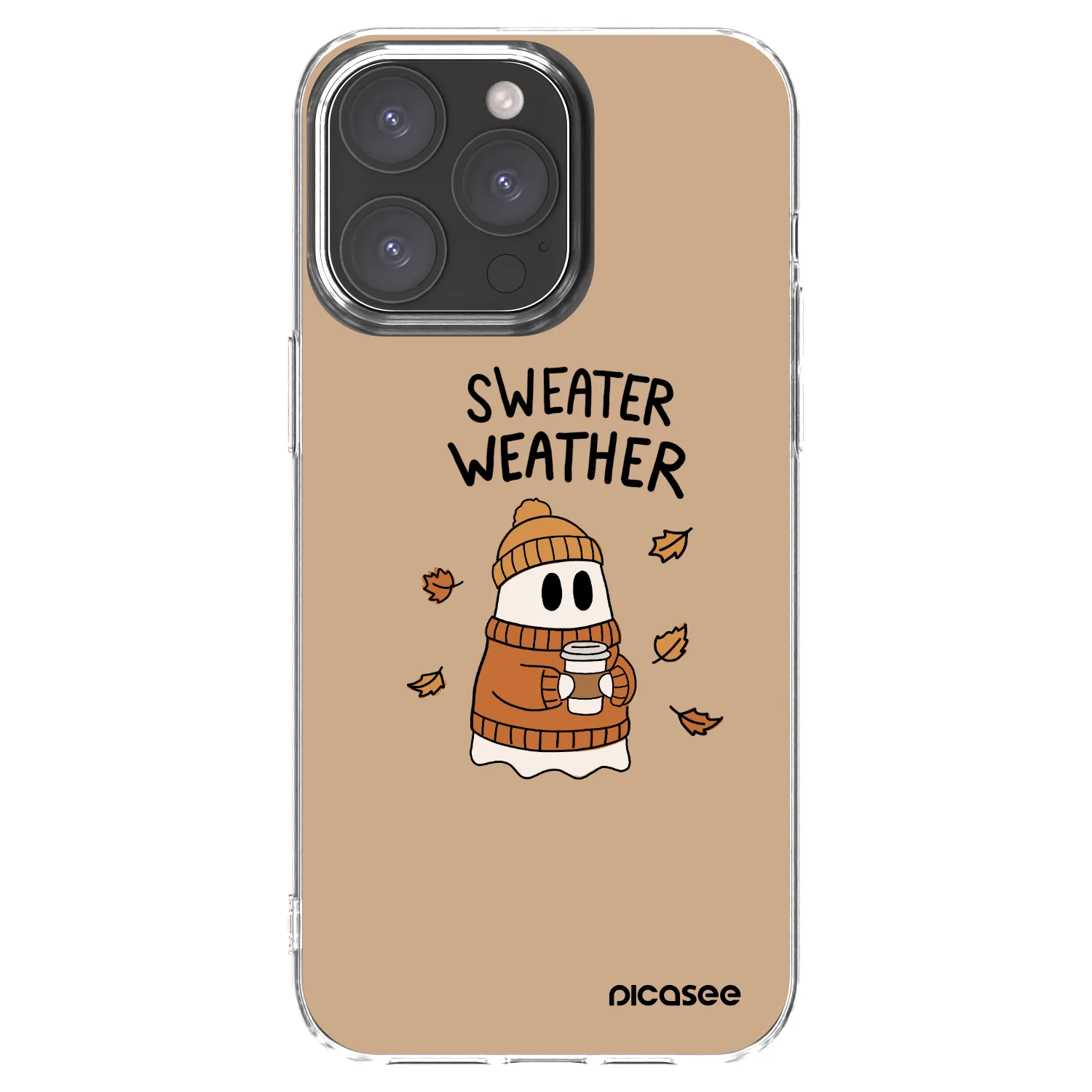 Picasee Apple iPhone 15 Pro Max Hülle - Transparentes Silikon - Sweater ghost