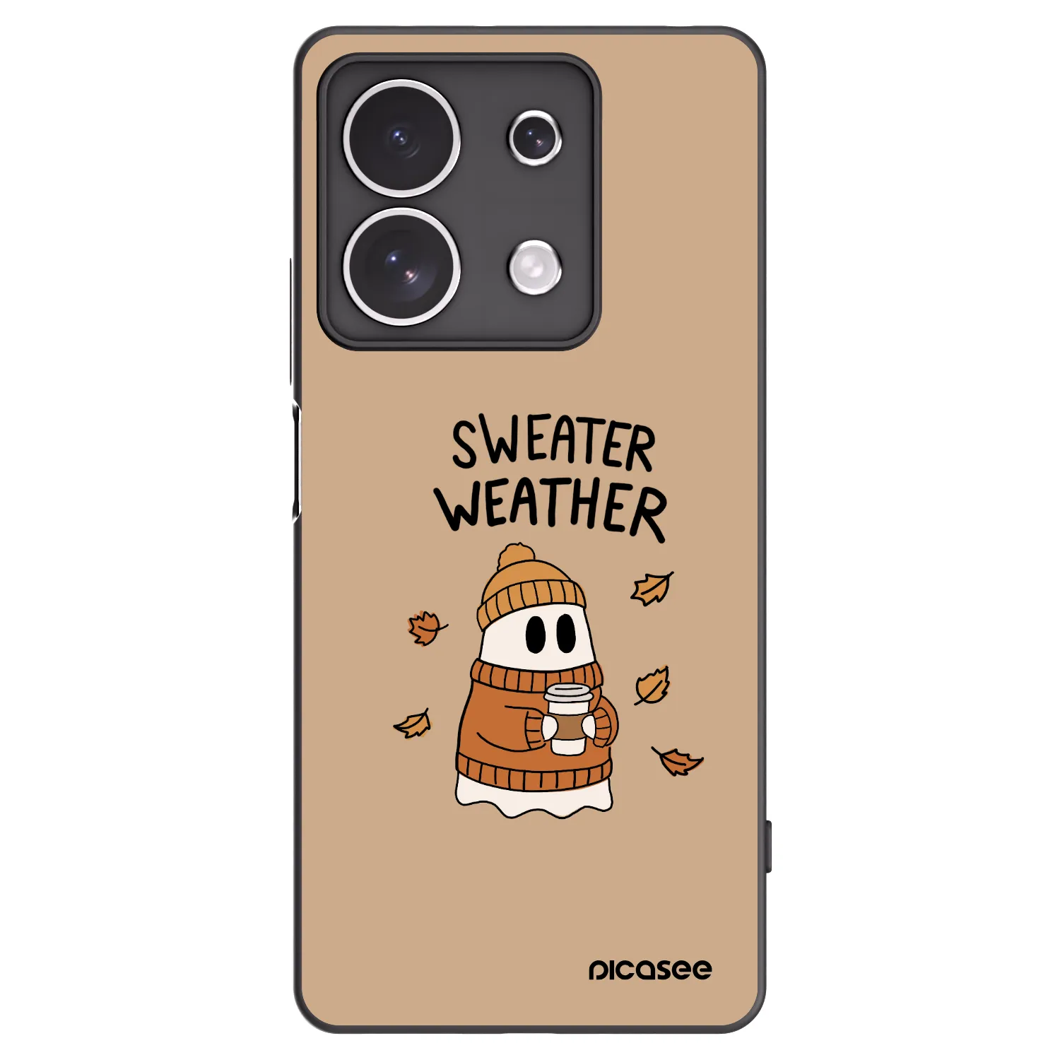 Picasee Xiaomi Redmi Note 13 4G Hülle - Schwarzes Silikon - Sweater ghost