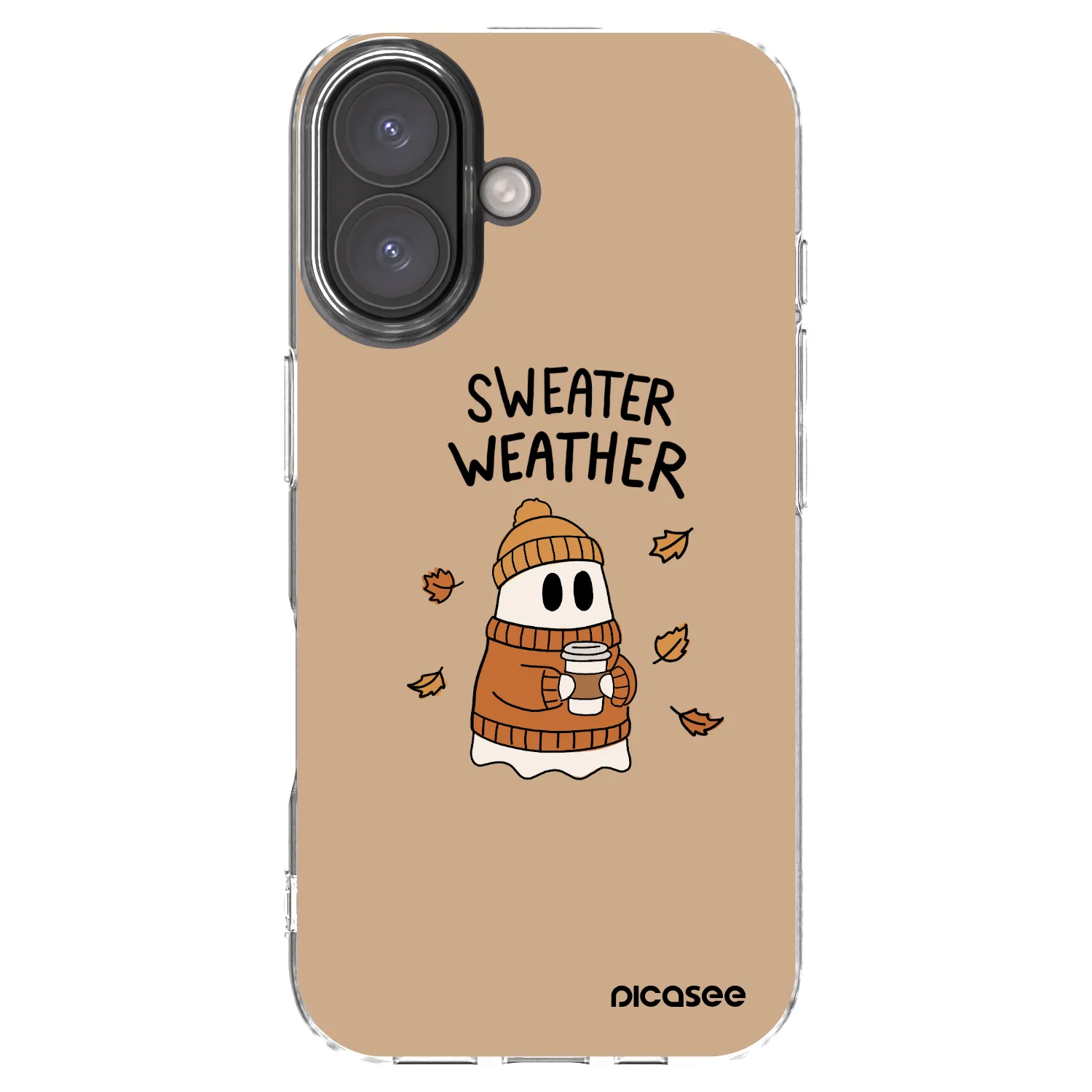 Picasee Apple iPhone 16 Hülle - Transparentes Silikon - Sweater ghost