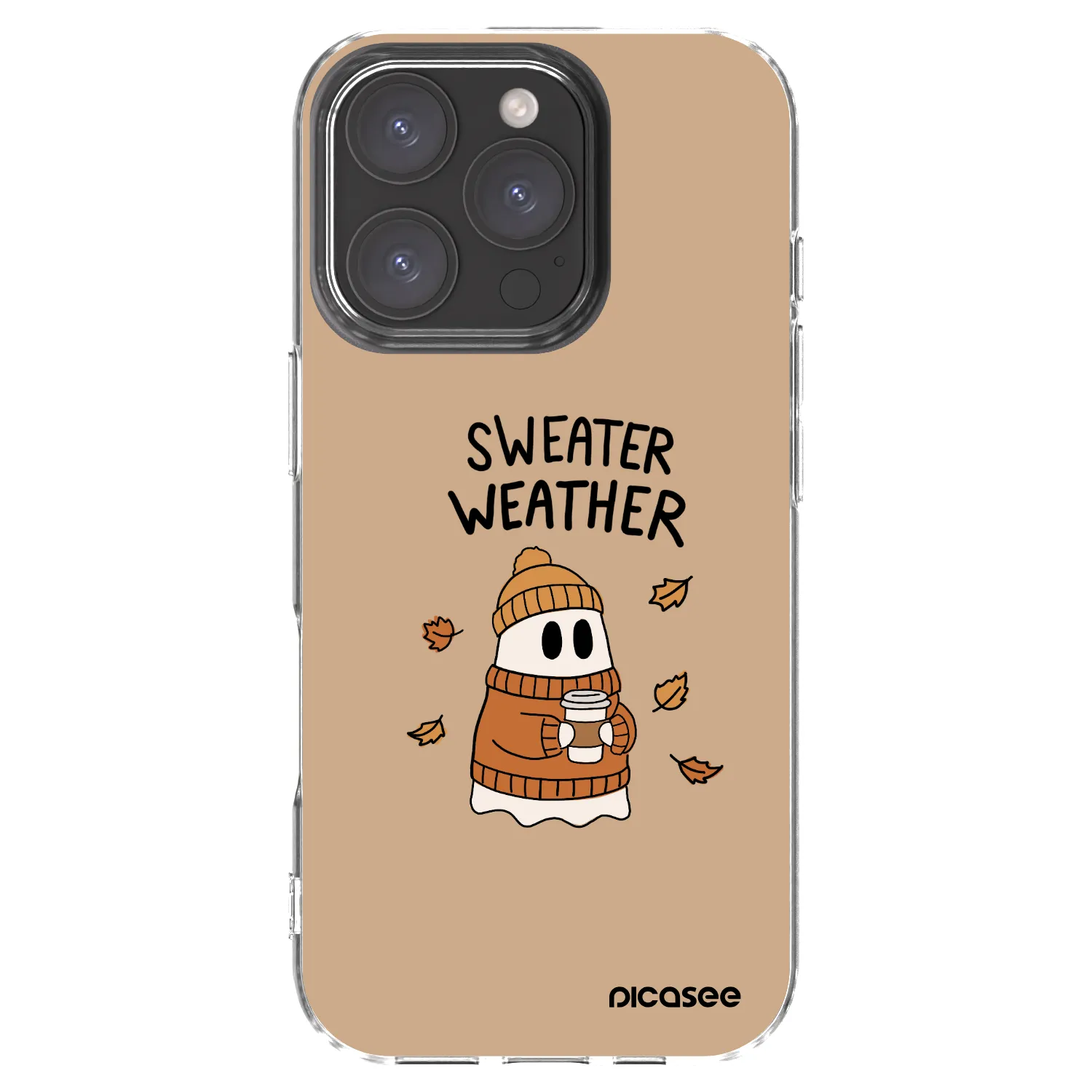 Picasee Apple iPhone 16 Pro Hülle - Transparentes Silikon - Sweater ghost