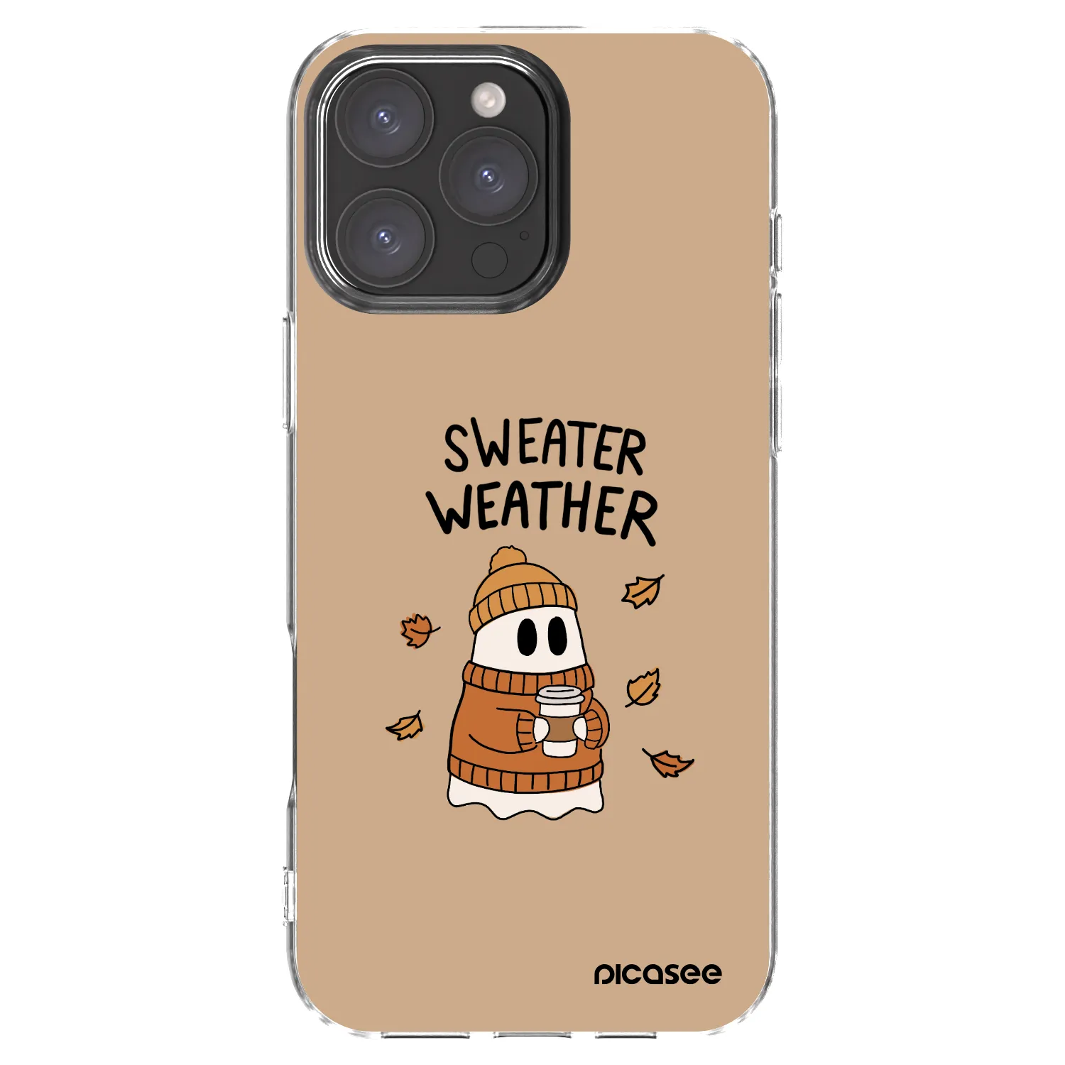 Picasee Apple iPhone 16 Pro Max Hülle - Transparentes Silikon - Sweater ghost