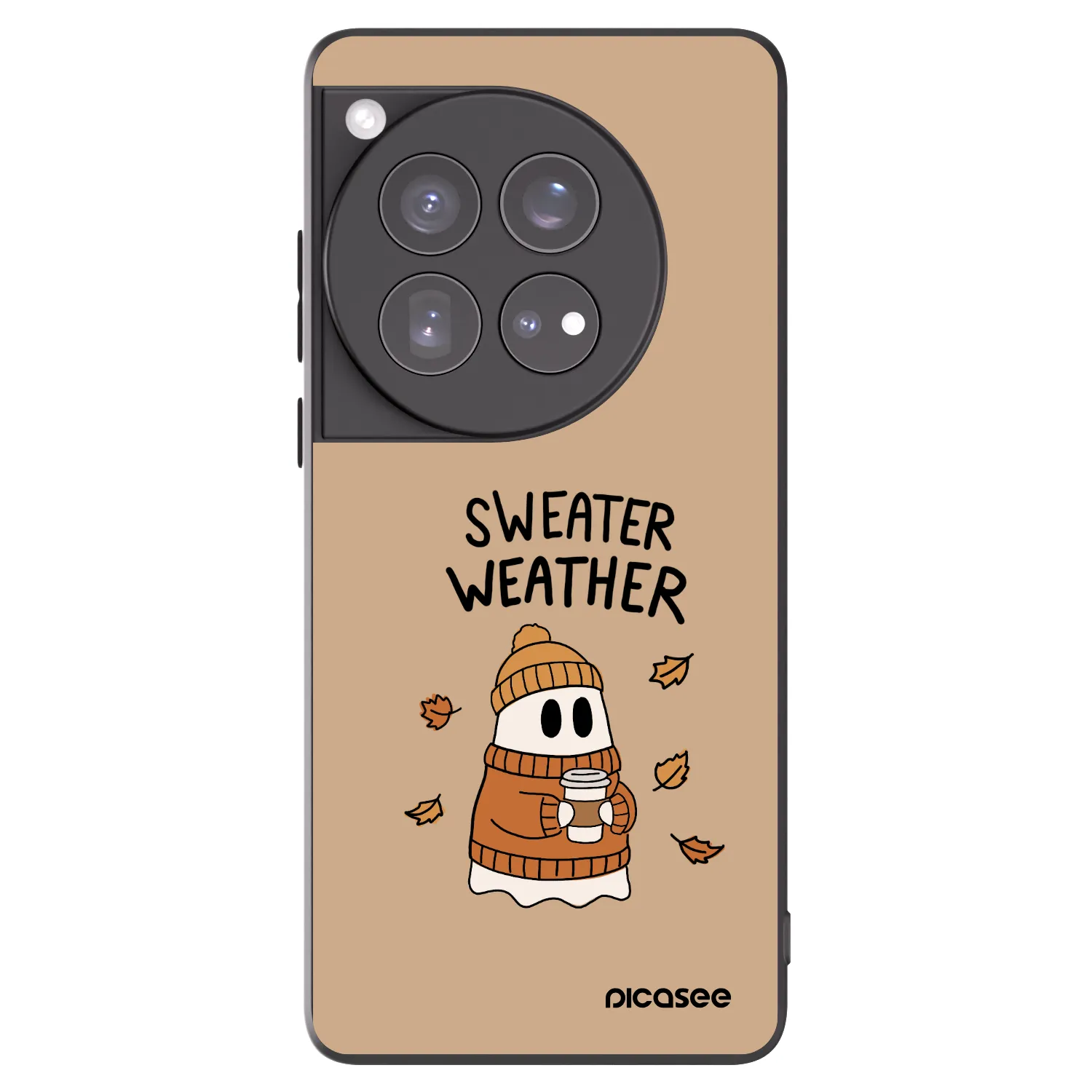 Picasee OnePlus 12 5G Hülle - Schwarzes Silikon - Sweater ghost