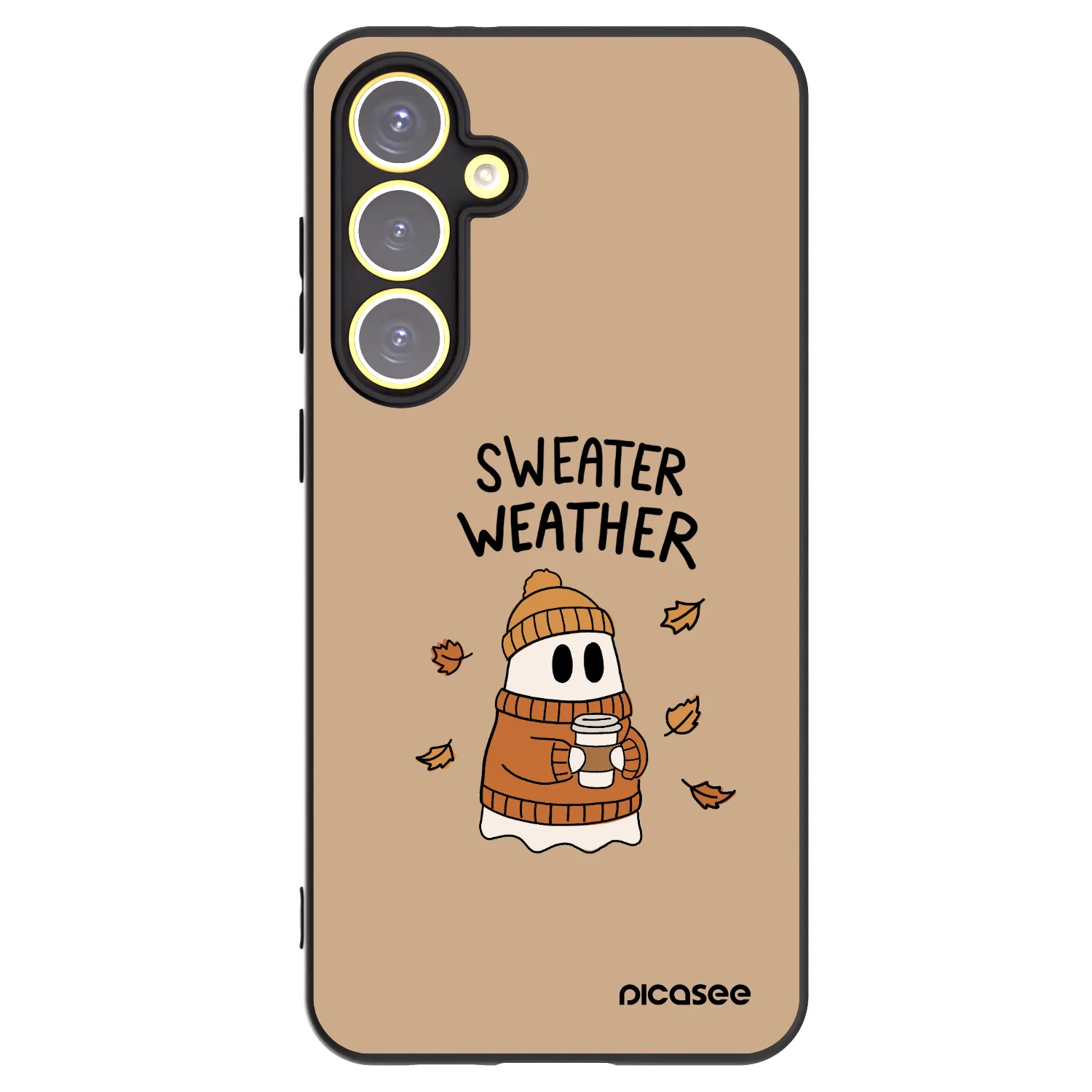 Picasee Samsung Galaxy S24 FE S721B Hülle - Schwarzes Silikon - Sweater ghost