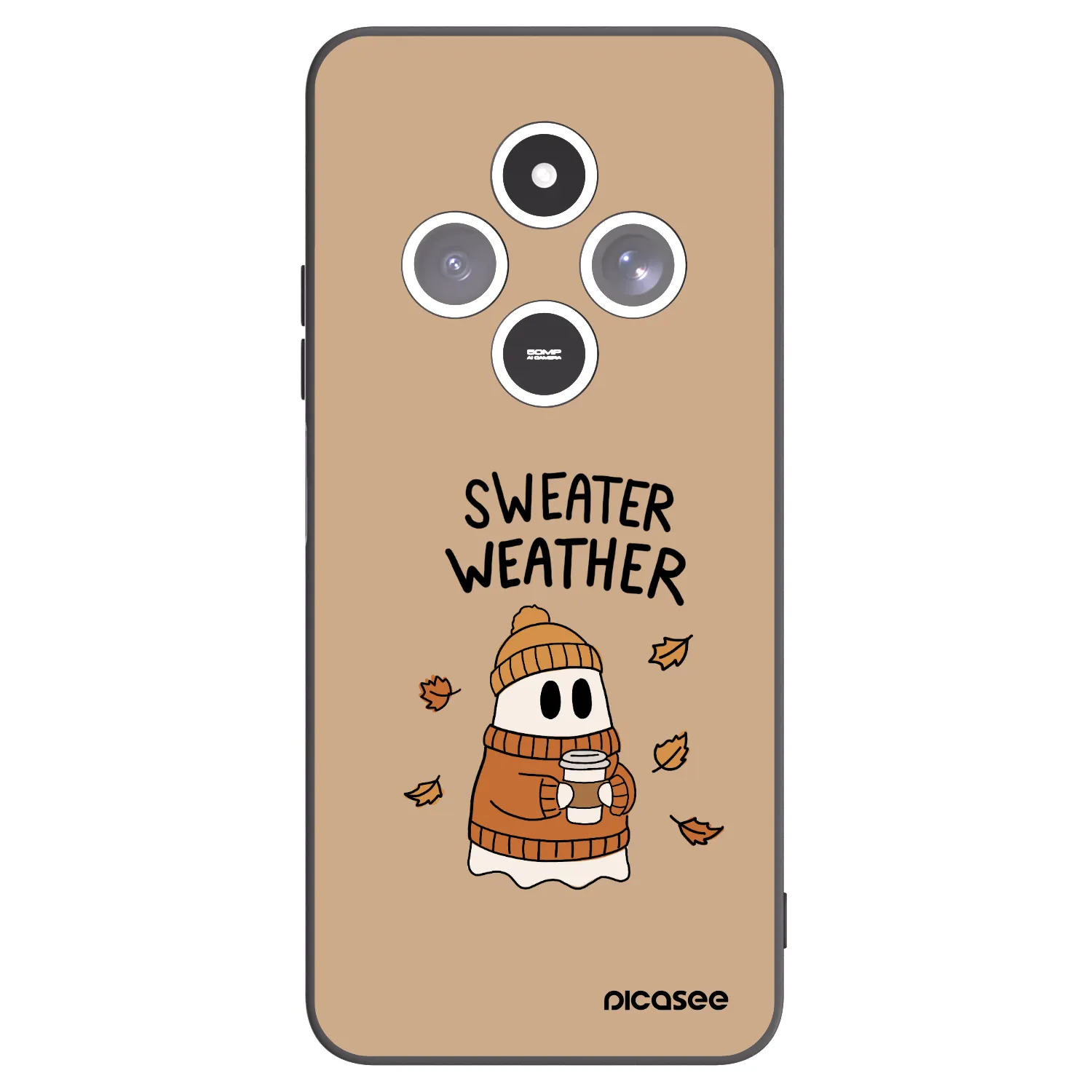 Picasee Xiaomi Redmi 14C Hülle - Schwarzes Silikon - Sweater ghost