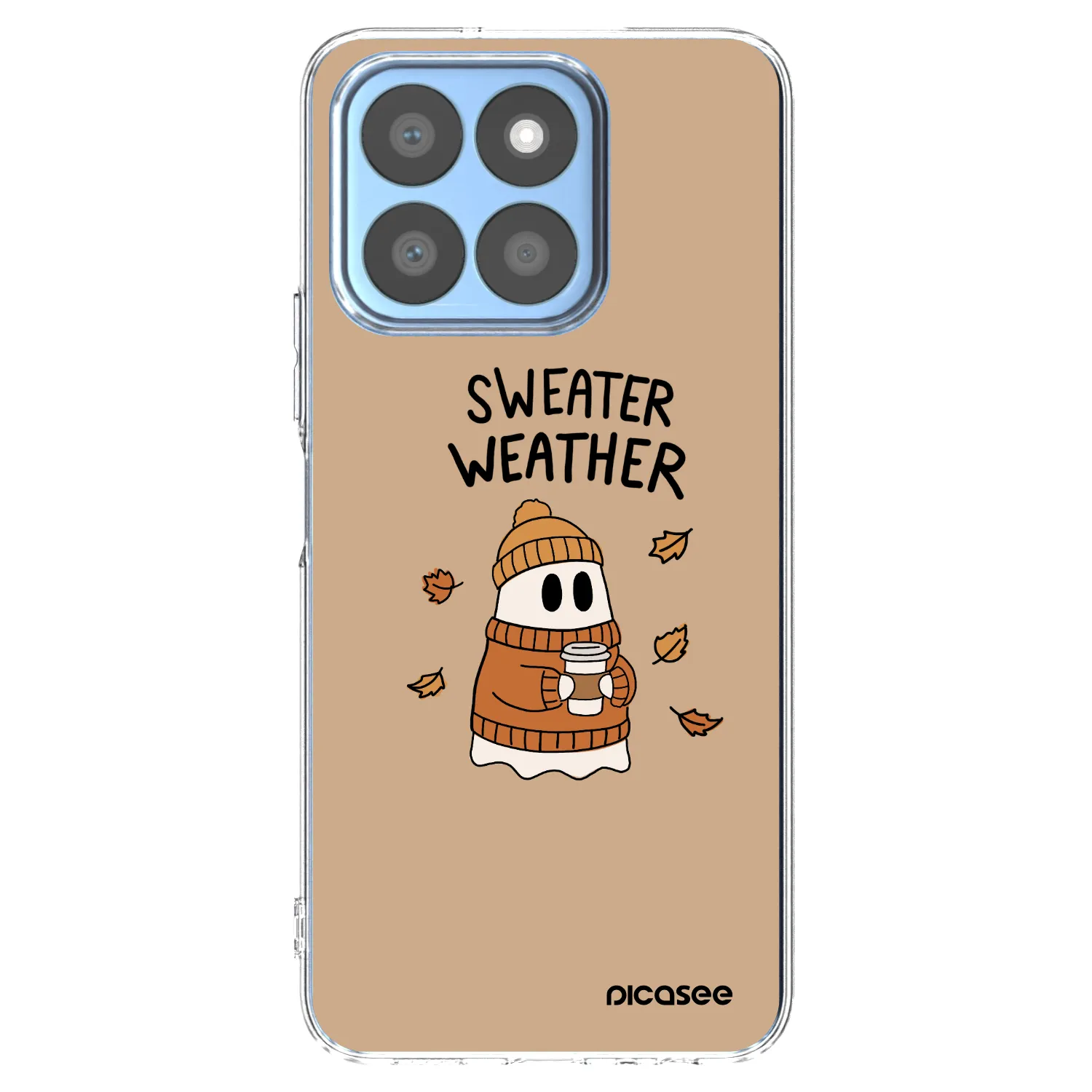 Picasee Honor X8c Hülle - Transparentes Silikon - Sweater ghost