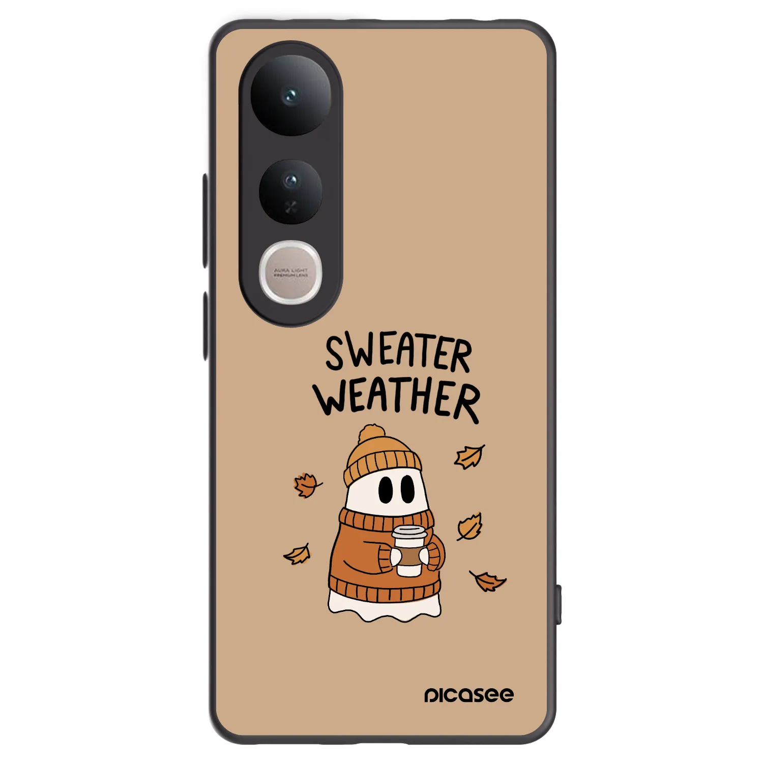 Picasee Vivo V50 Lite 5G Hülle - Schwarzes Silikon - Sweater ghost