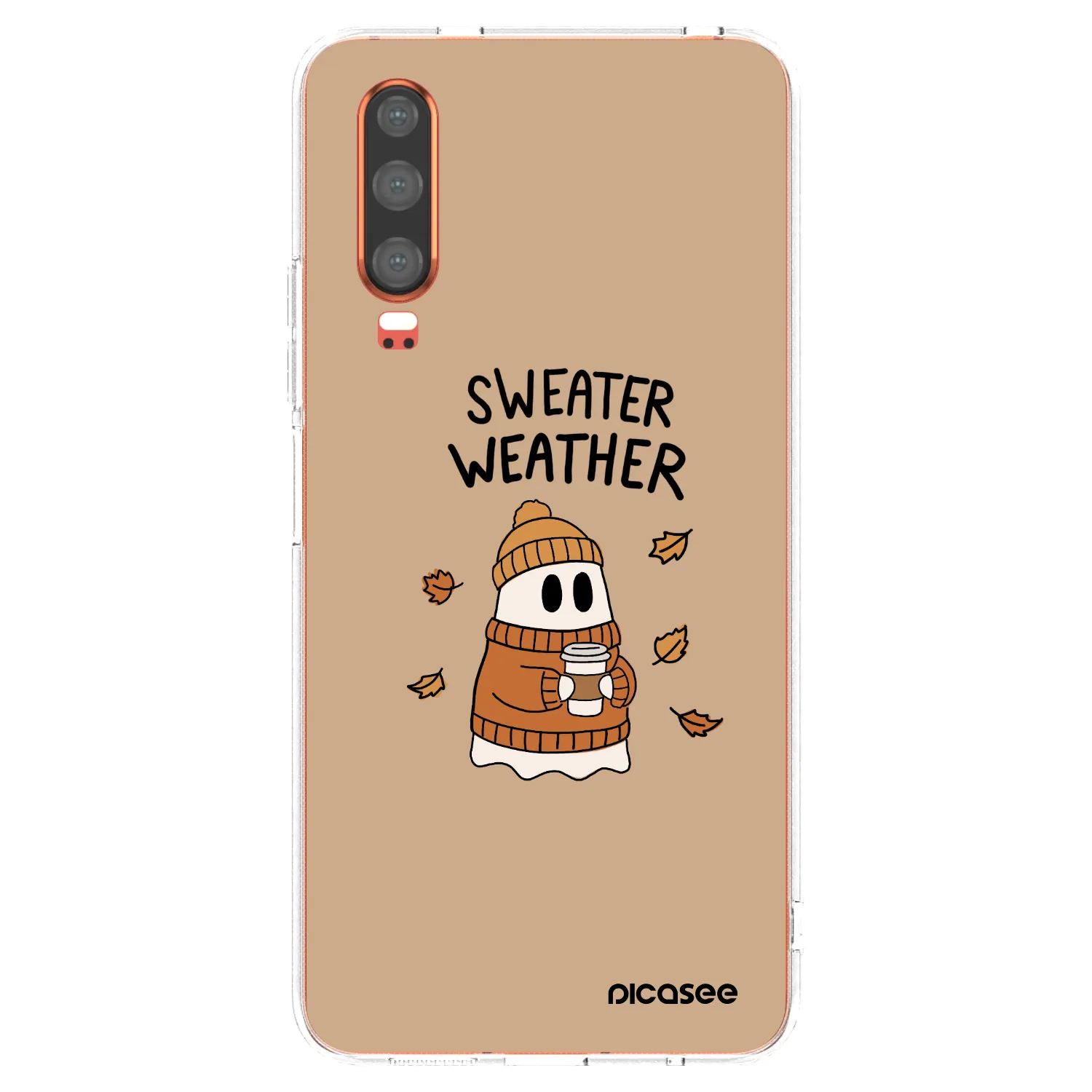 Picasee Huawei P30 Hülle - Transparentes Silikon - Sweater ghost