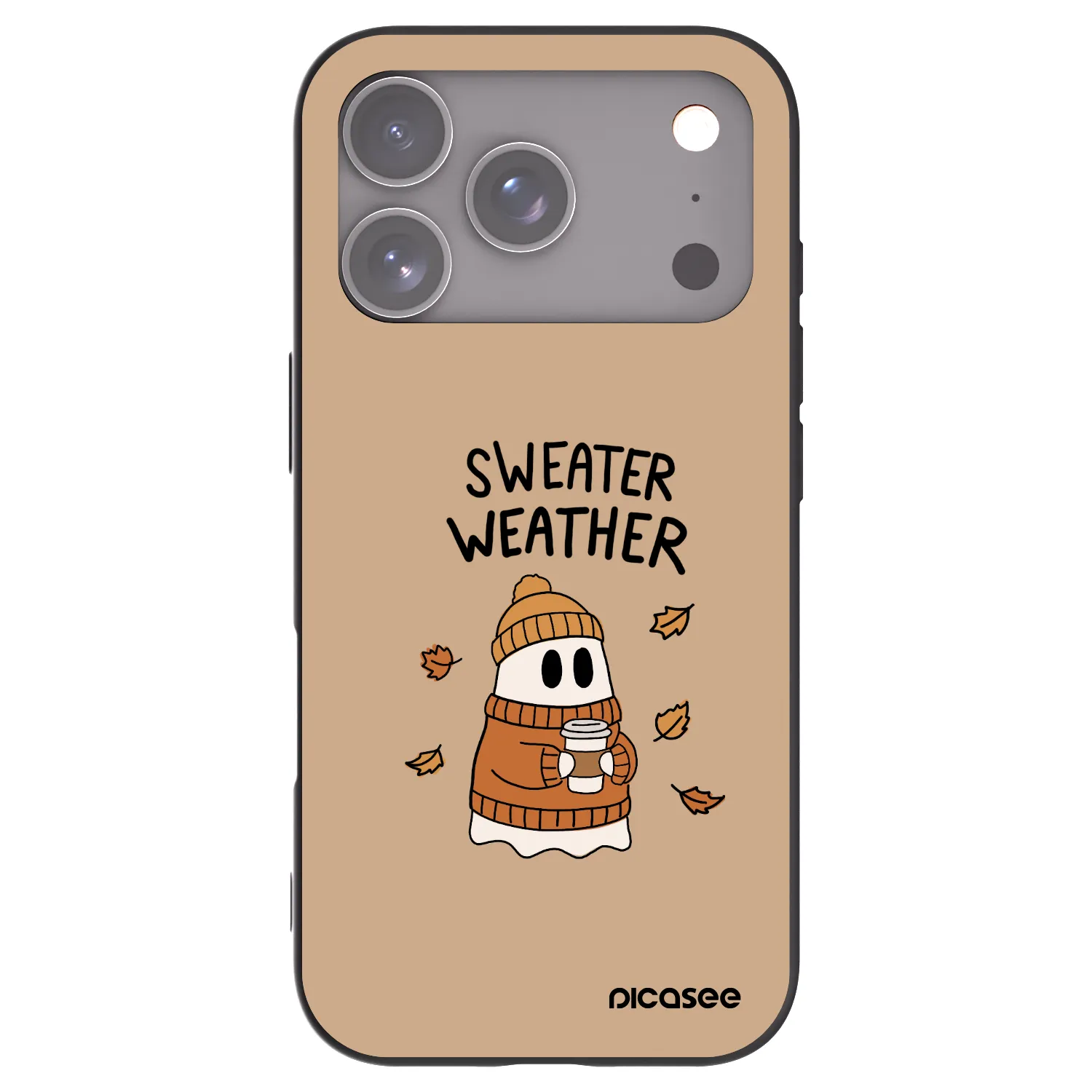 Picasee Apple iPhone 17 Pro Hülle - Schwarzes Silikon - Sweater ghost