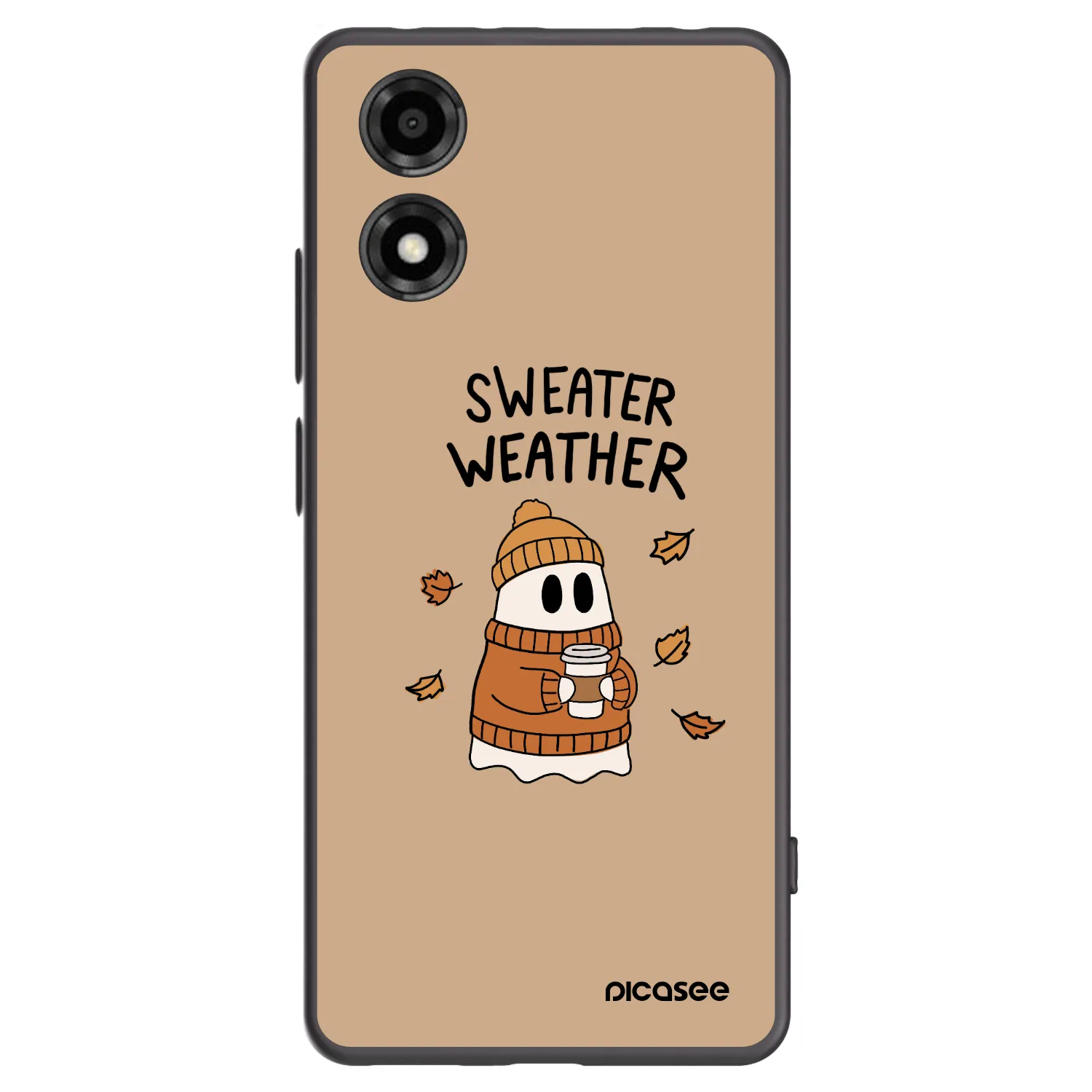 Picasee Motorola Moto E14 Hülle - Schwarzes Silikon - Sweater ghost