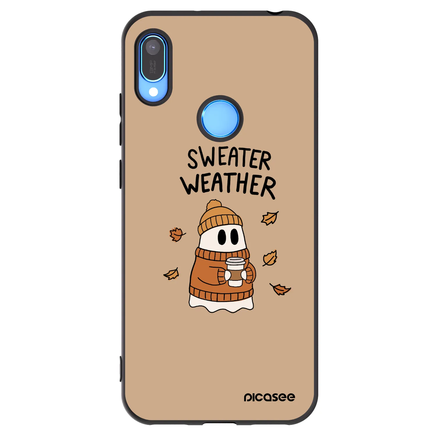 Picasee Huawei Y6 2019 Hülle - Schwarzes Silikon - Sweater ghost