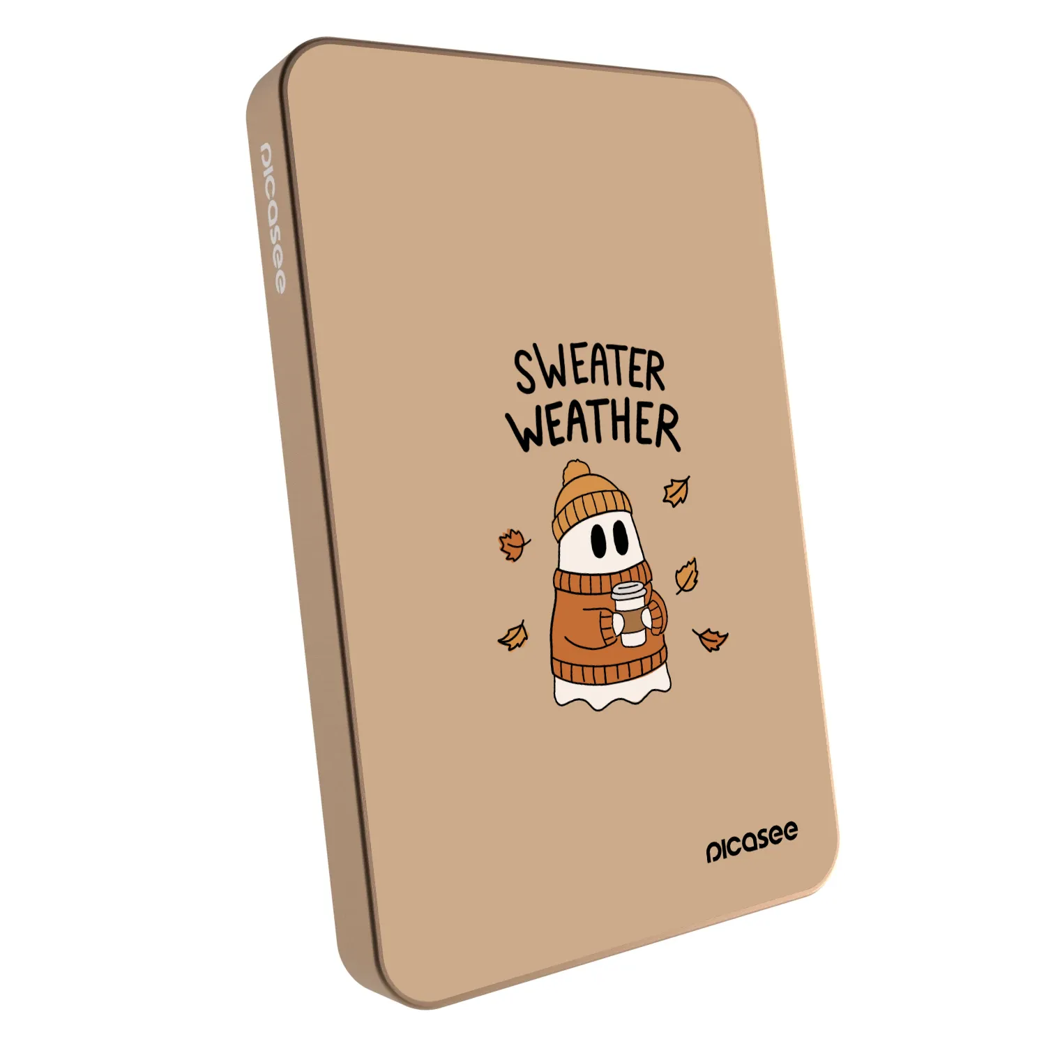 Picasee Powerbank mit MagSafe 5 000 mAh Golden - Sweater ghost