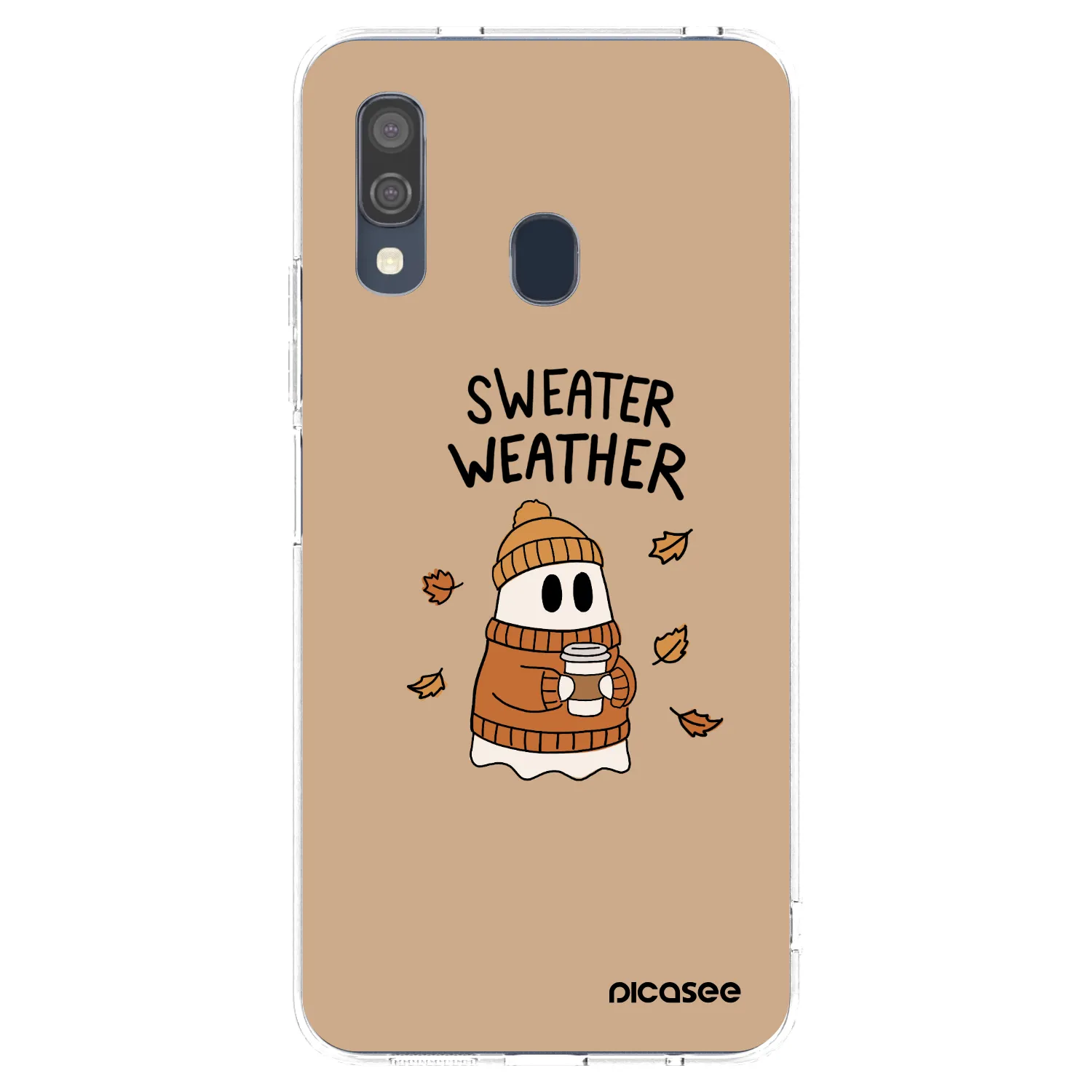 Picasee Samsung Galaxy A40 A405F Hülle - Transparentes Silikon - Sweater ghost