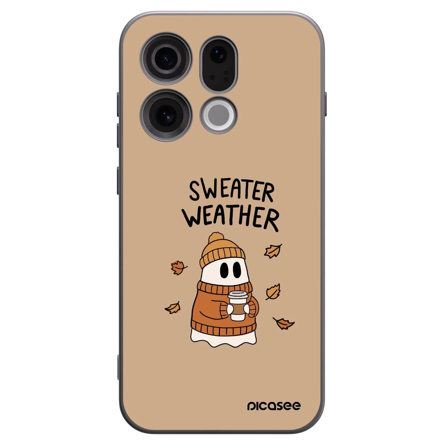 Picasee OPPO Find X9 Hülle - Schwarzes Silikon - Sweater ghost