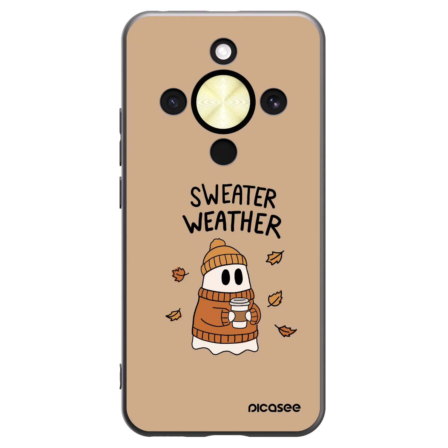Picasee Honor Magic8 Lite 5G Hülle - Schwarzes Silikon - Sweater ghost