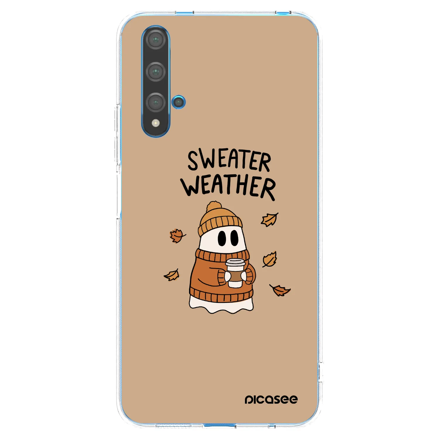 Picasee Huawei Nova 5T Hülle - Transparentes Silikon - Sweater ghost