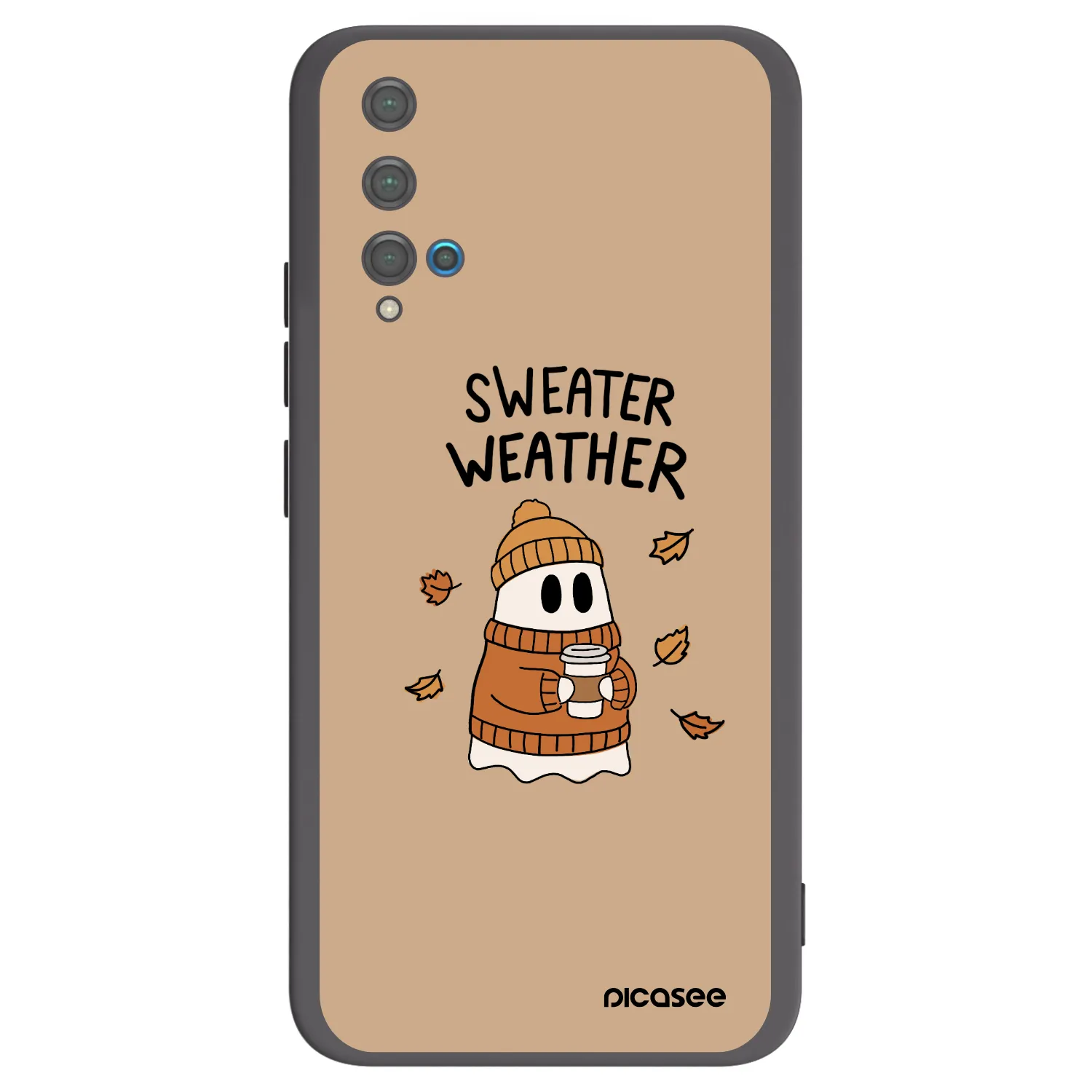 Picasee Huawei Nova 5T Hülle - Schwarzes Silikon - Sweater ghost