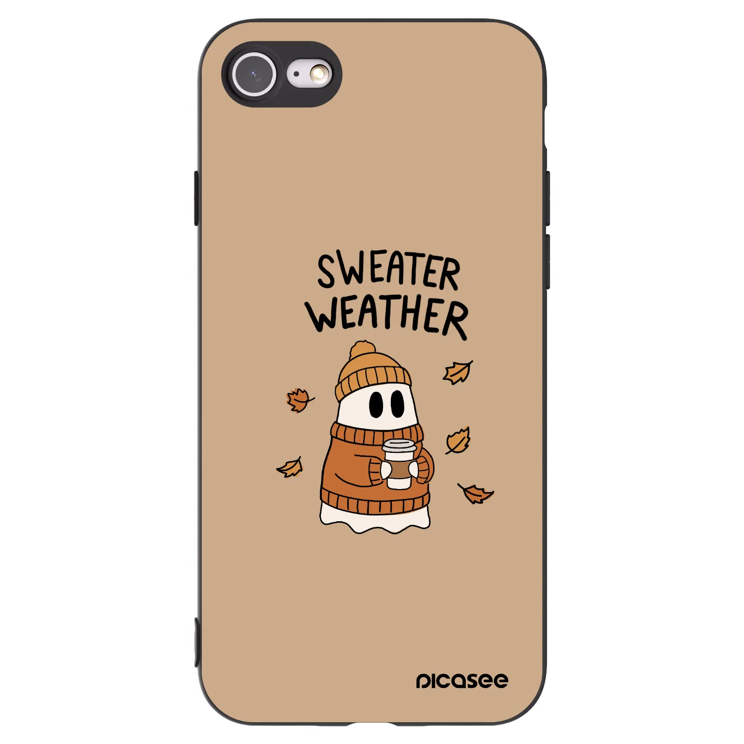 Picasee Apple iPhone SE 2020 Hülle - Schwarzes Silikon - Sweater ghost