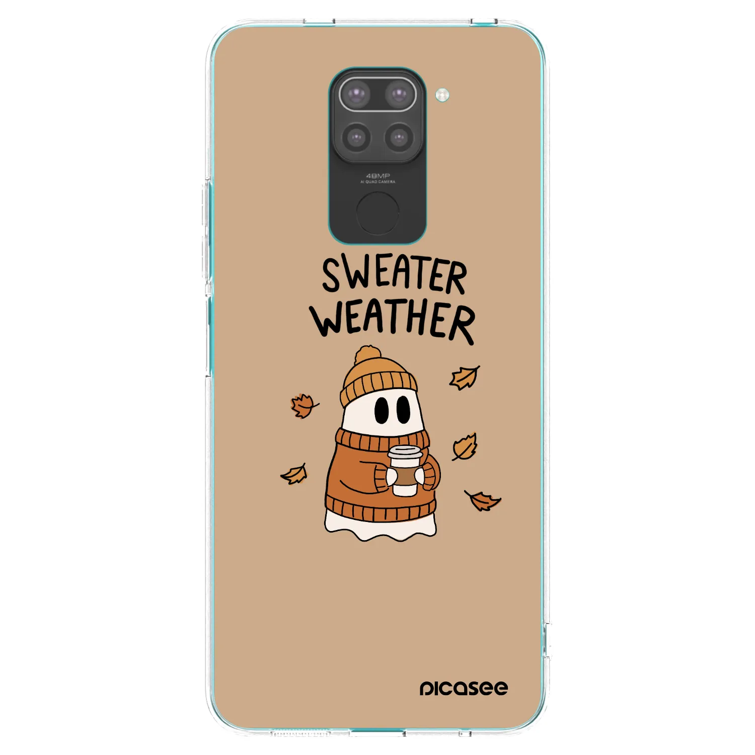 Picasee Xiaomi Redmi Note 9 Hülle - Schwarzes Silikon - Sweater ghost