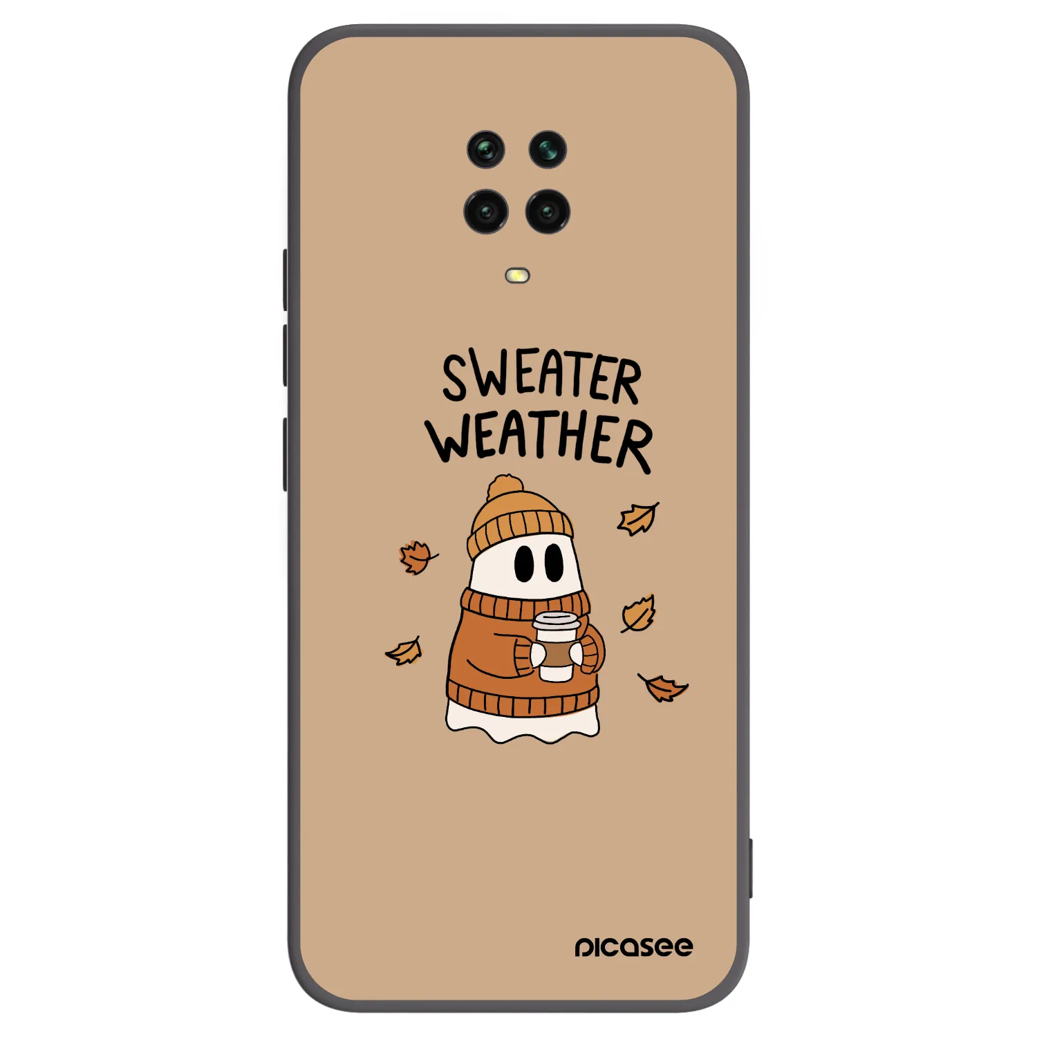 Picasee Xiaomi Redmi Note 9S Hülle - Schwarzes Silikon - Sweater ghost