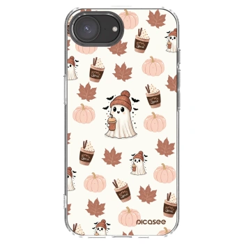 Picasee Apple iPhone 16e Hülle - Transparentes Silikon - Pumpkin spice