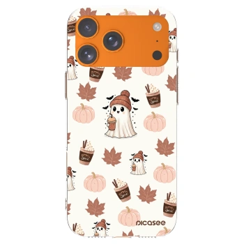 Picasee Apple iPhone 17 Pro Max Hülle - Transparentes Silikon - Pumpkin spice