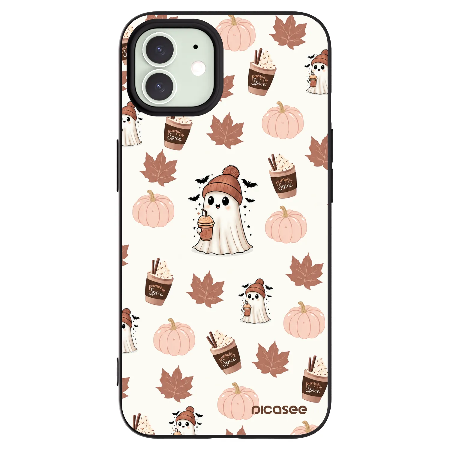 Picasee Apple iPhone 12 Hülle - Schwarzes Silikon - Pumpkin spice