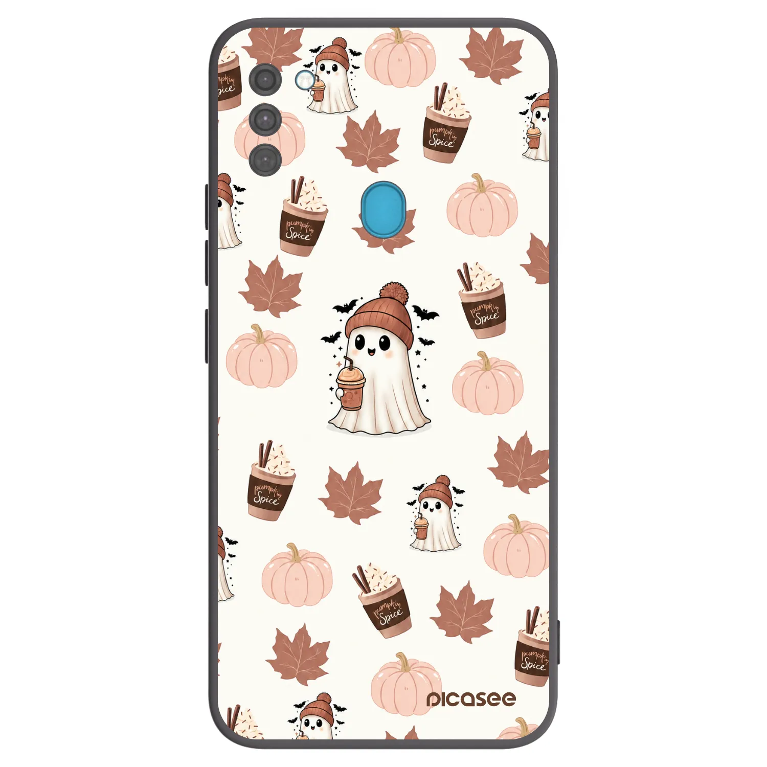 Picasee Samsung Galaxy M11 Hülle - Schwarzes Silikon - Pumpkin spice