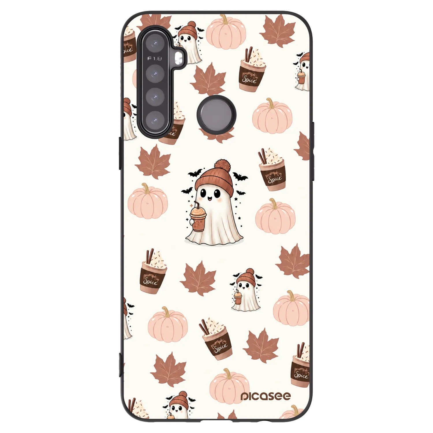 Picasee Realme 5 Hülle - Schwarzes Silikon - Pumpkin spice