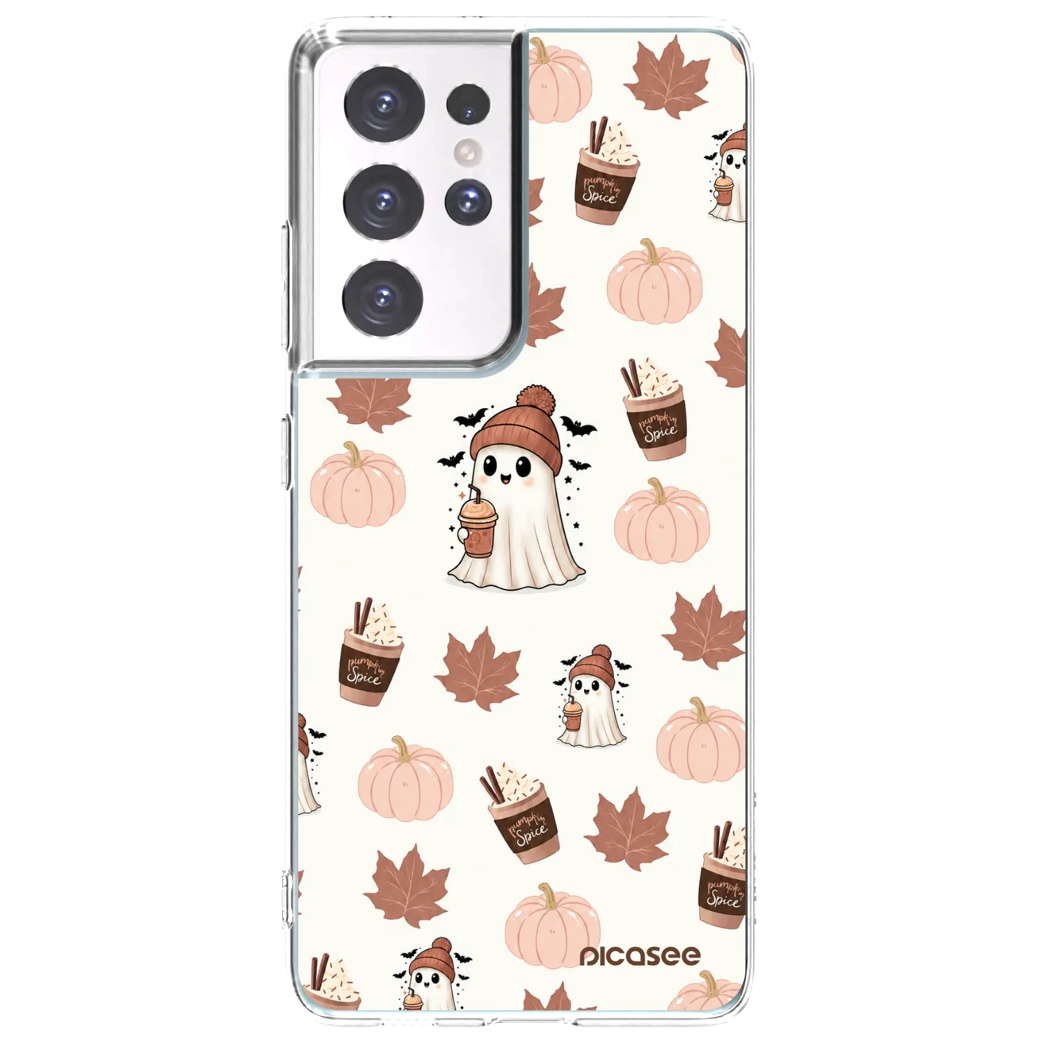 Picasee Samsung Galaxy S21 Ultra 5G G998B Hülle - Transparentes Silikon - Pumpkin spice