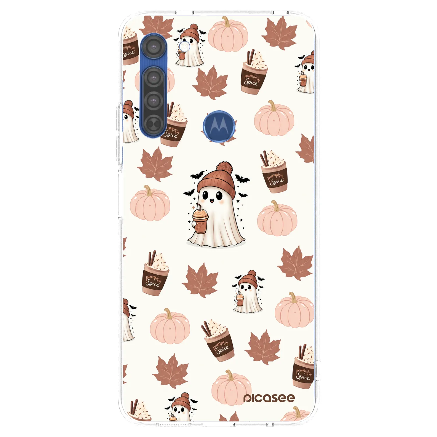 Picasee Motorola Moto G8 Hülle - Transparentes Silikon - Pumpkin spice